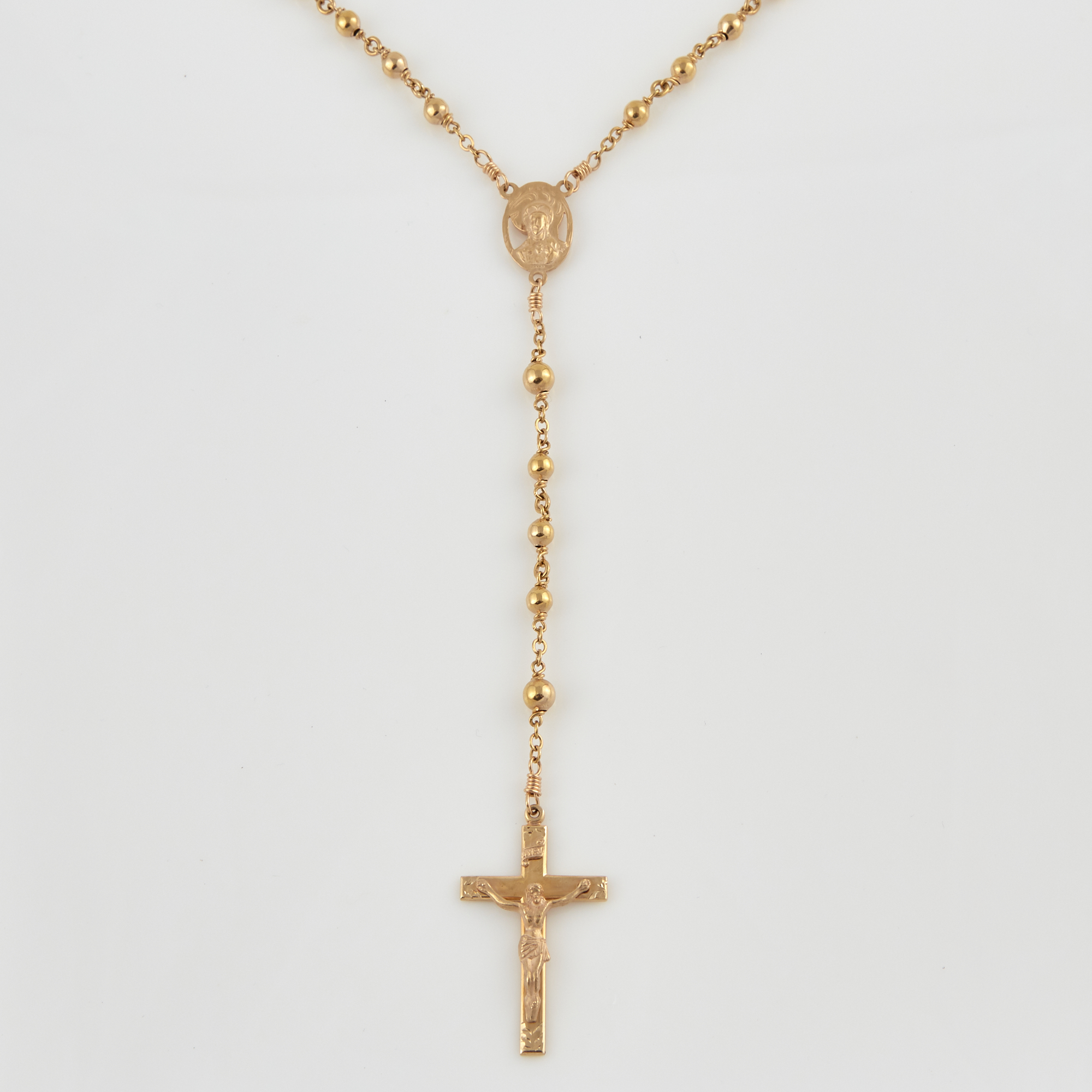 Lot image - Gold Rosary, 14K 25 dwt.
