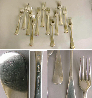 Lot image - Set of Twelve George III Silver Forks