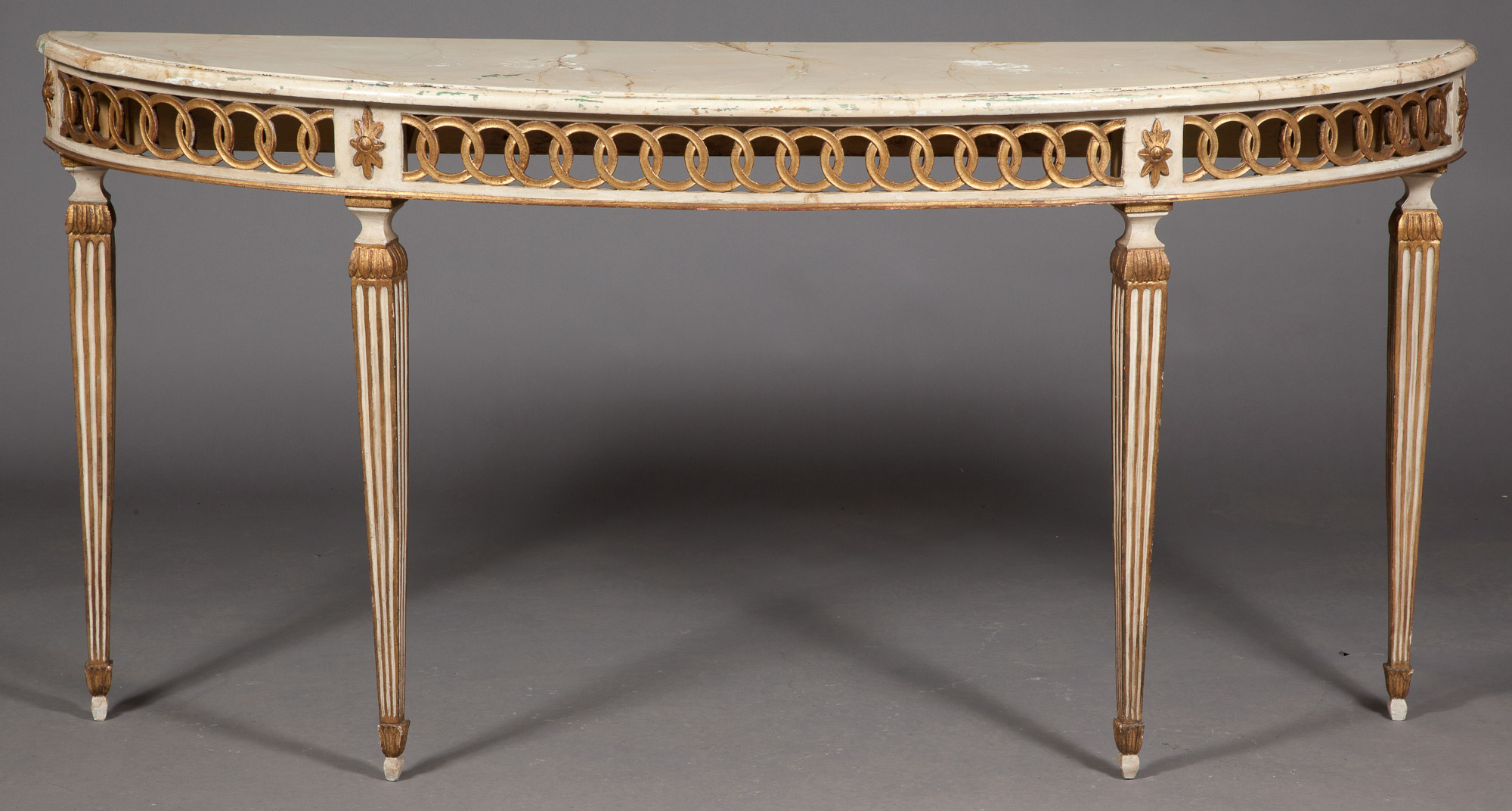Lot image - Italian Neoclassical Style Painted and Parcel-Gilt Console Table