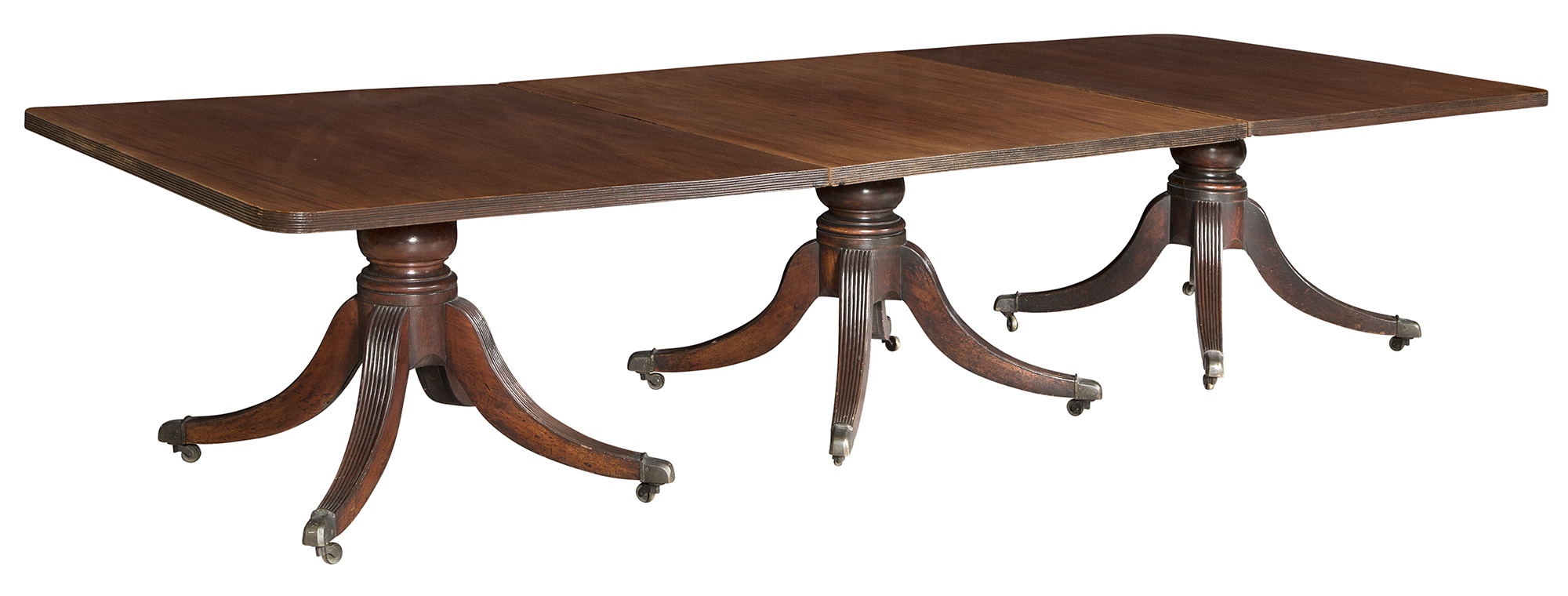 Lot image - Irish George IV Mahogany Three-Pedestal Dining Table