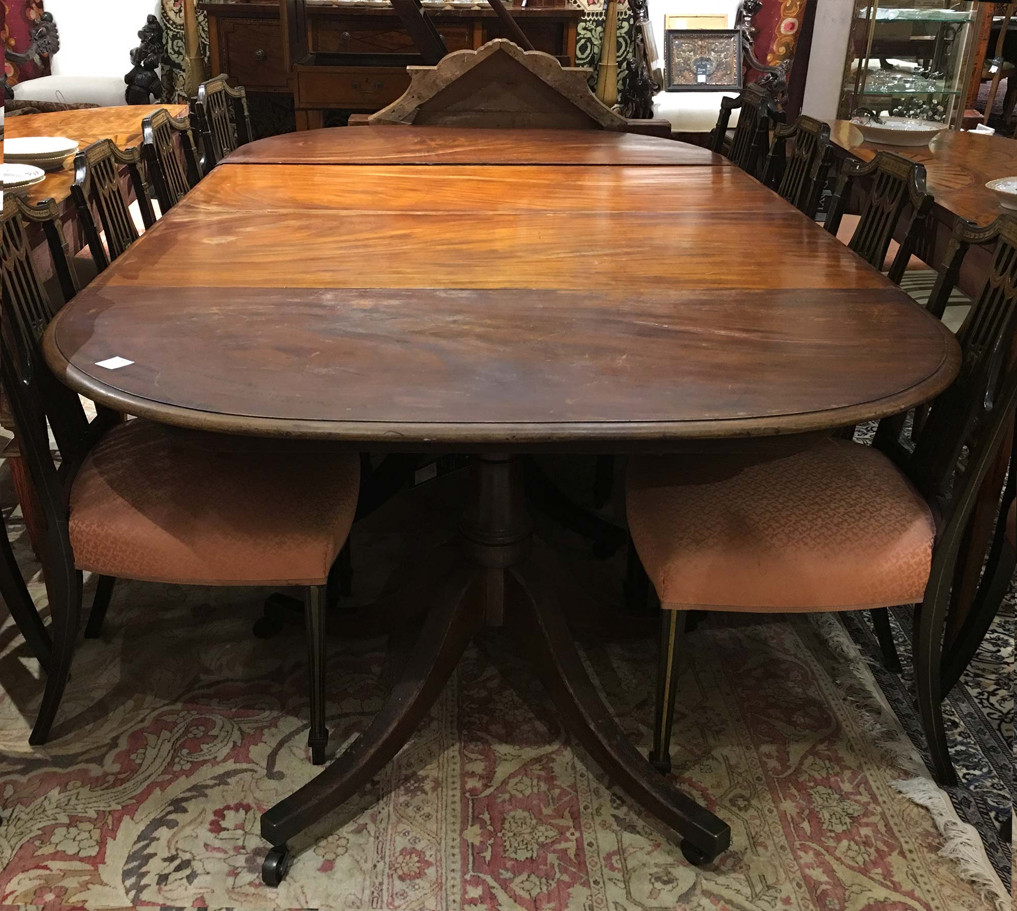 Lot image - George IV Mahogany Three-Pedestal Dining Table