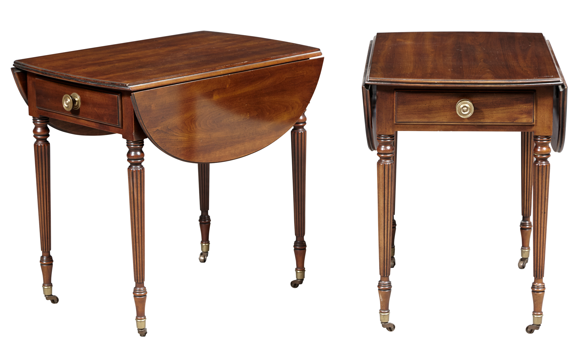 Lot image - Pair of Regency Style Mahogany Pembroke Tables by Statton