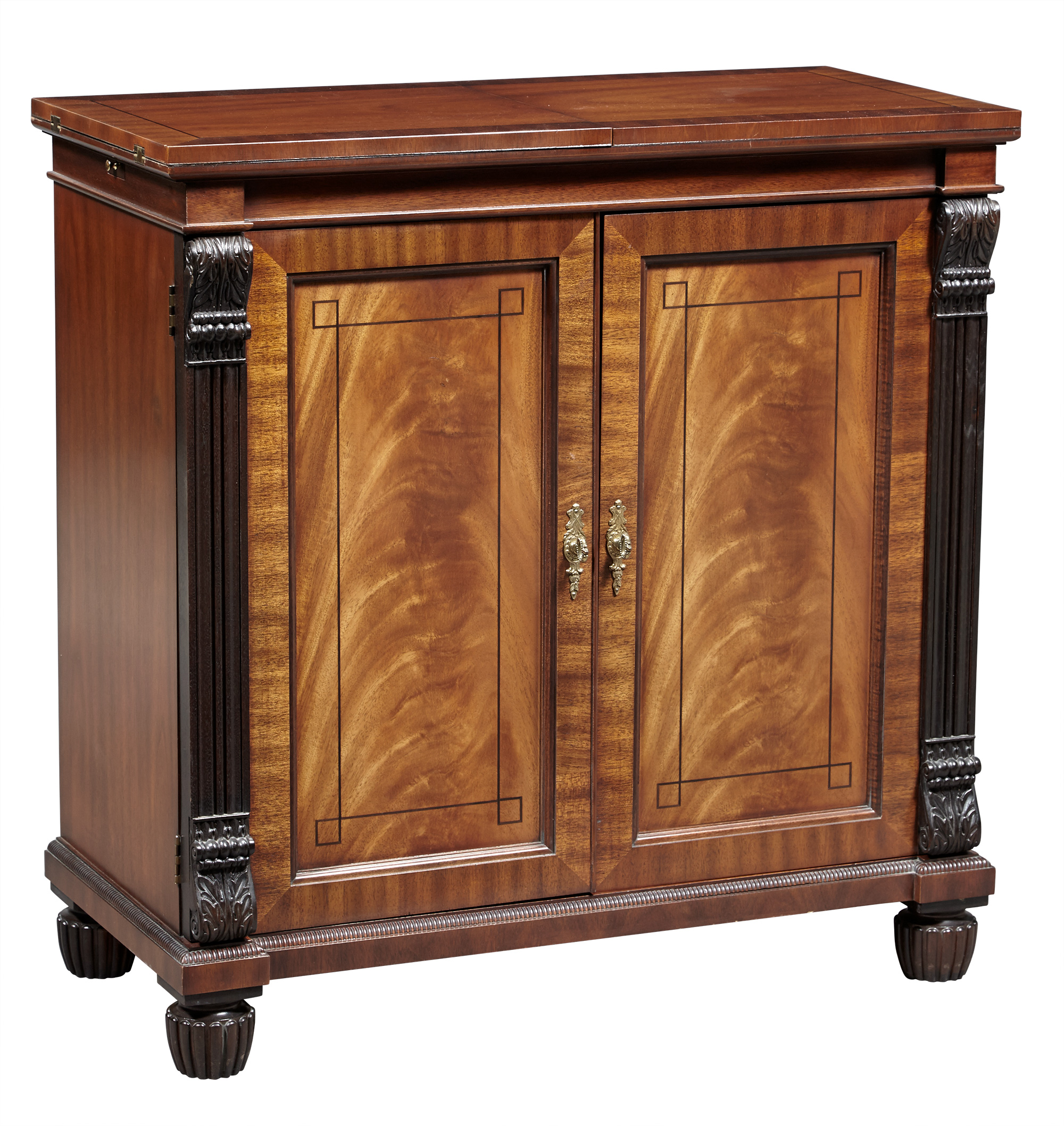 Lot image - Regency Style Inlaid Mahogany Side Cabinet by Baker Furniture