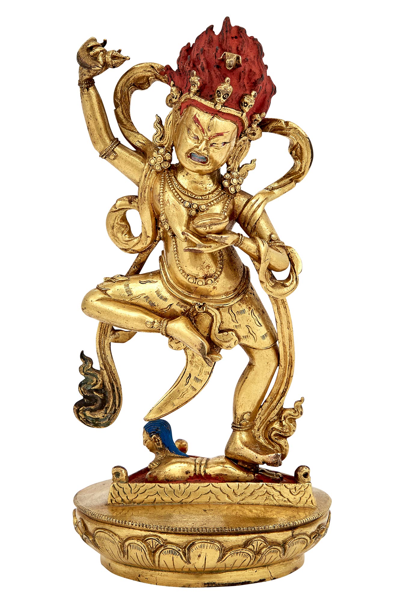 Lot image - Tibetan Gilt-Bronze Figure of Mahakala
