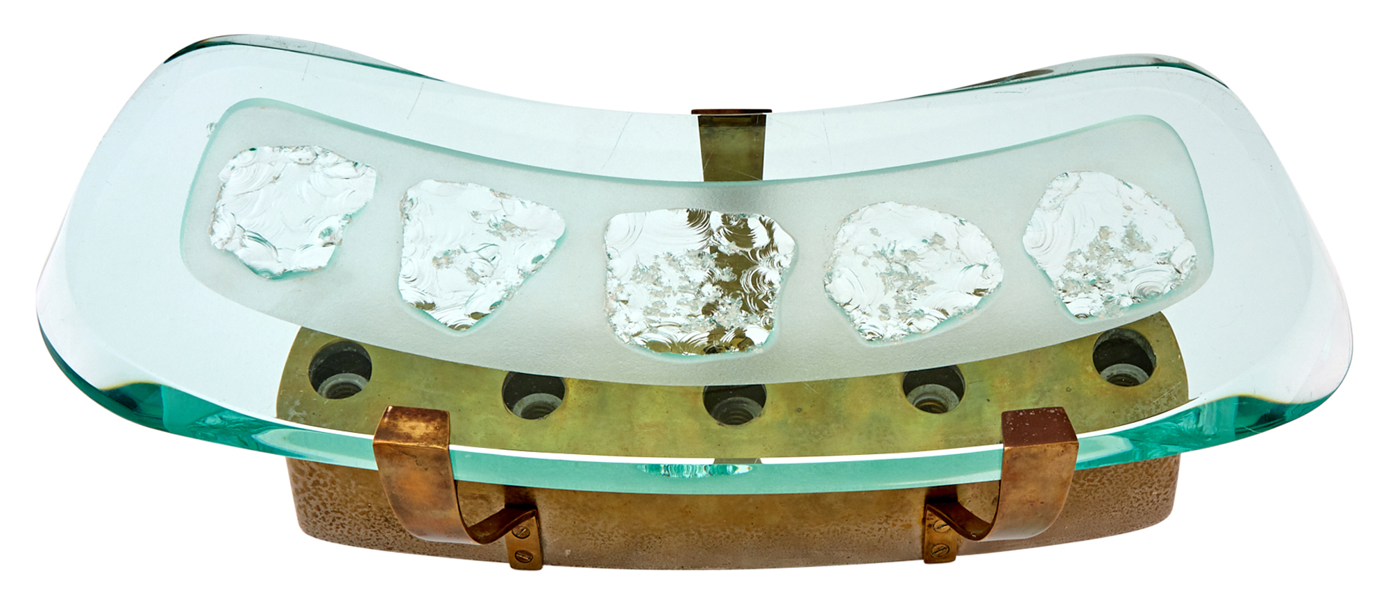 Lot image - Max Ingrand for Fontana Arte Metal and Glass Model 1598