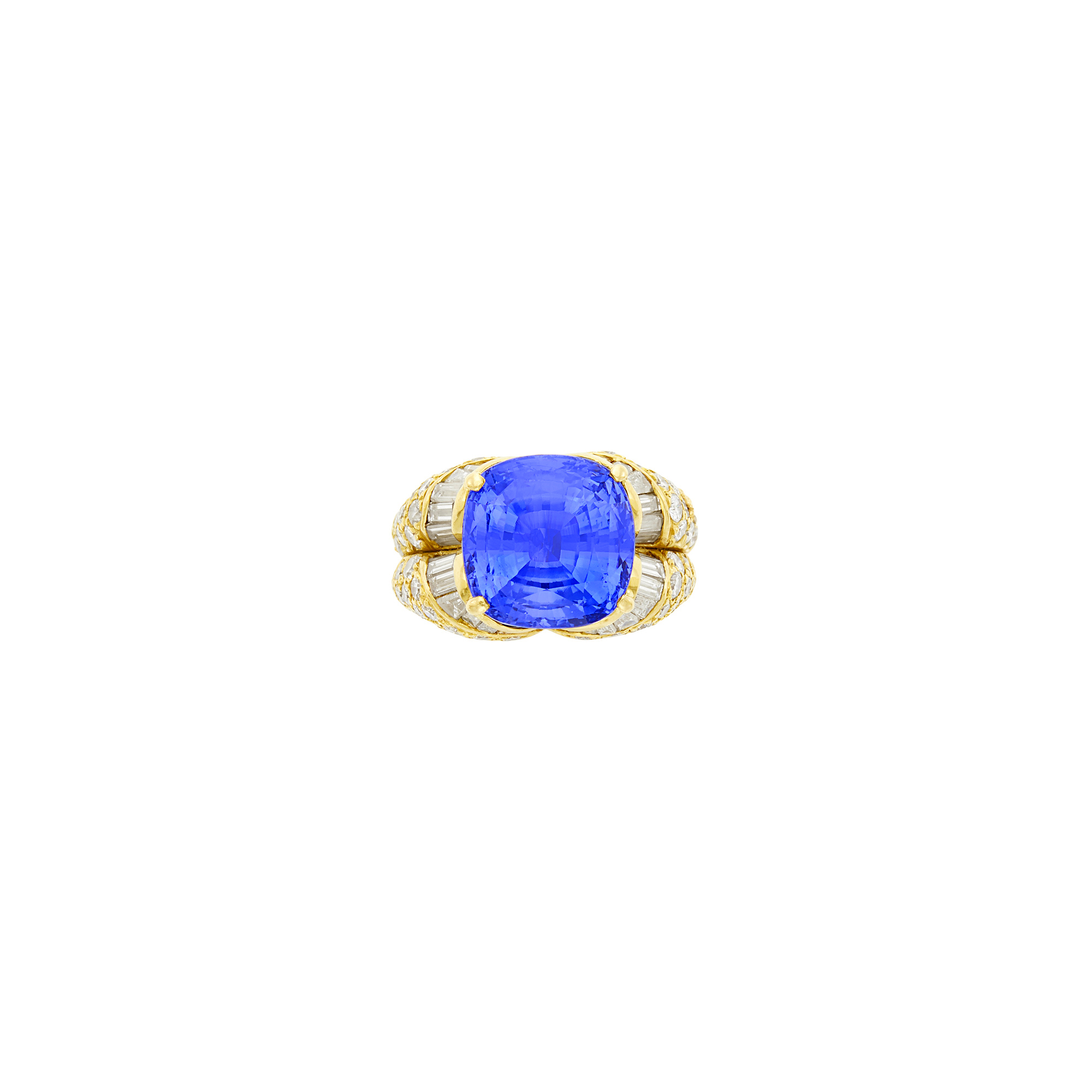 Lot image - Bulgari Gold, Sapphire and Diamond Ring