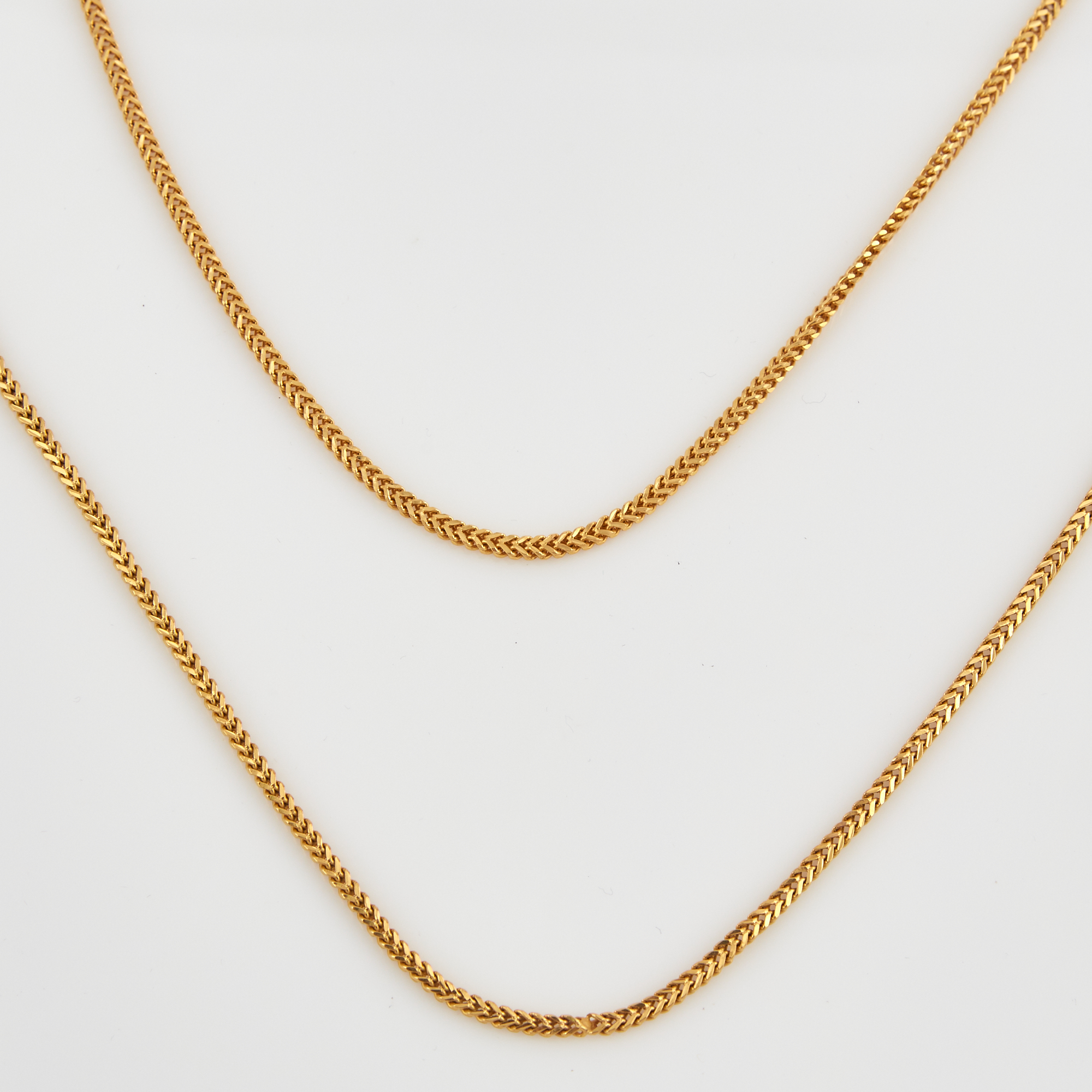 Lot image - Two Gold Neck Chains, 22K 46 dwt.