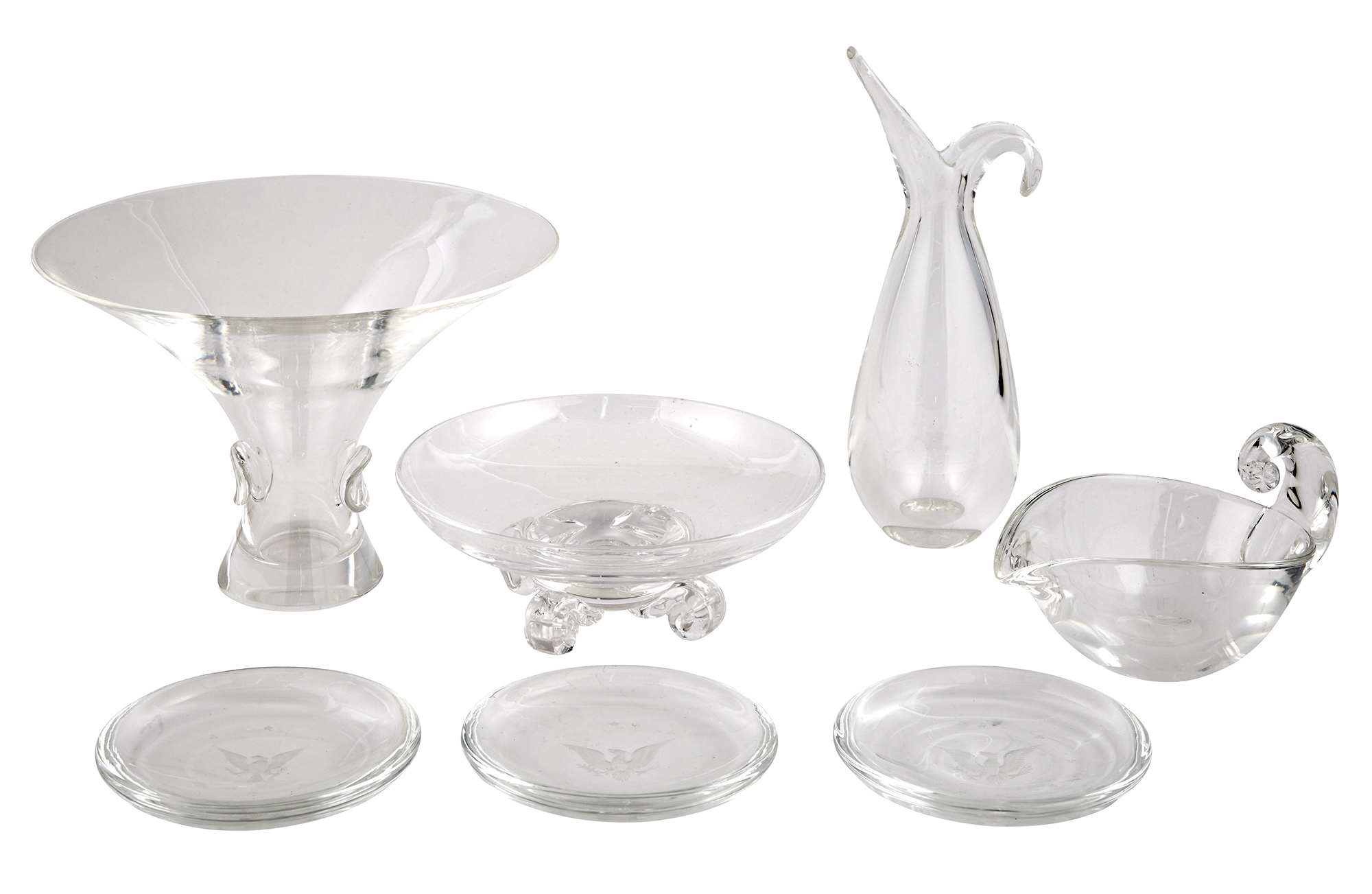 Lot image - Group of Seven Steuben Glass Articles