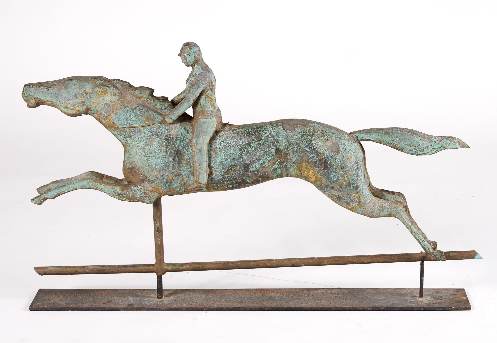 Lot image - Copper Horse and Jockey Weathervane