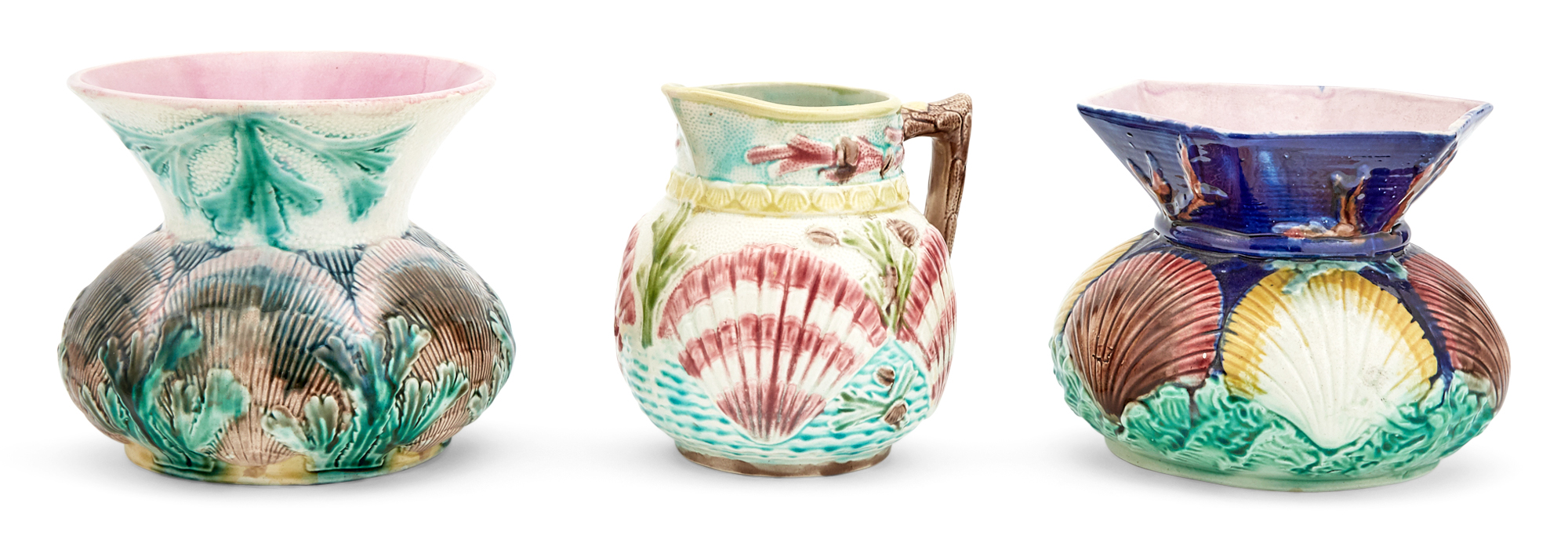 Lot image - Two American Majolica Spittoons / Cuspidors