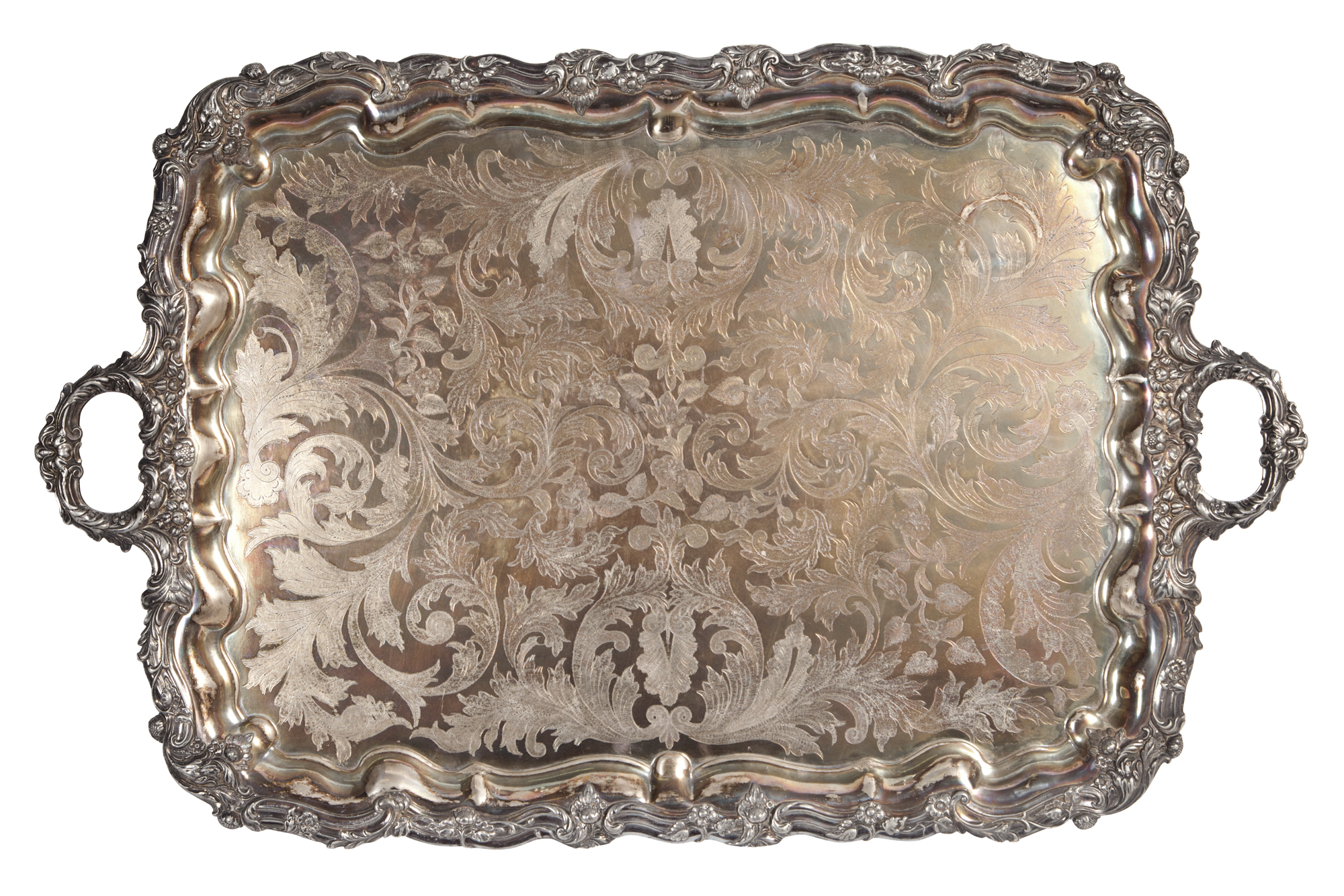 Lot image - English Silver Plated Two Handled Tray