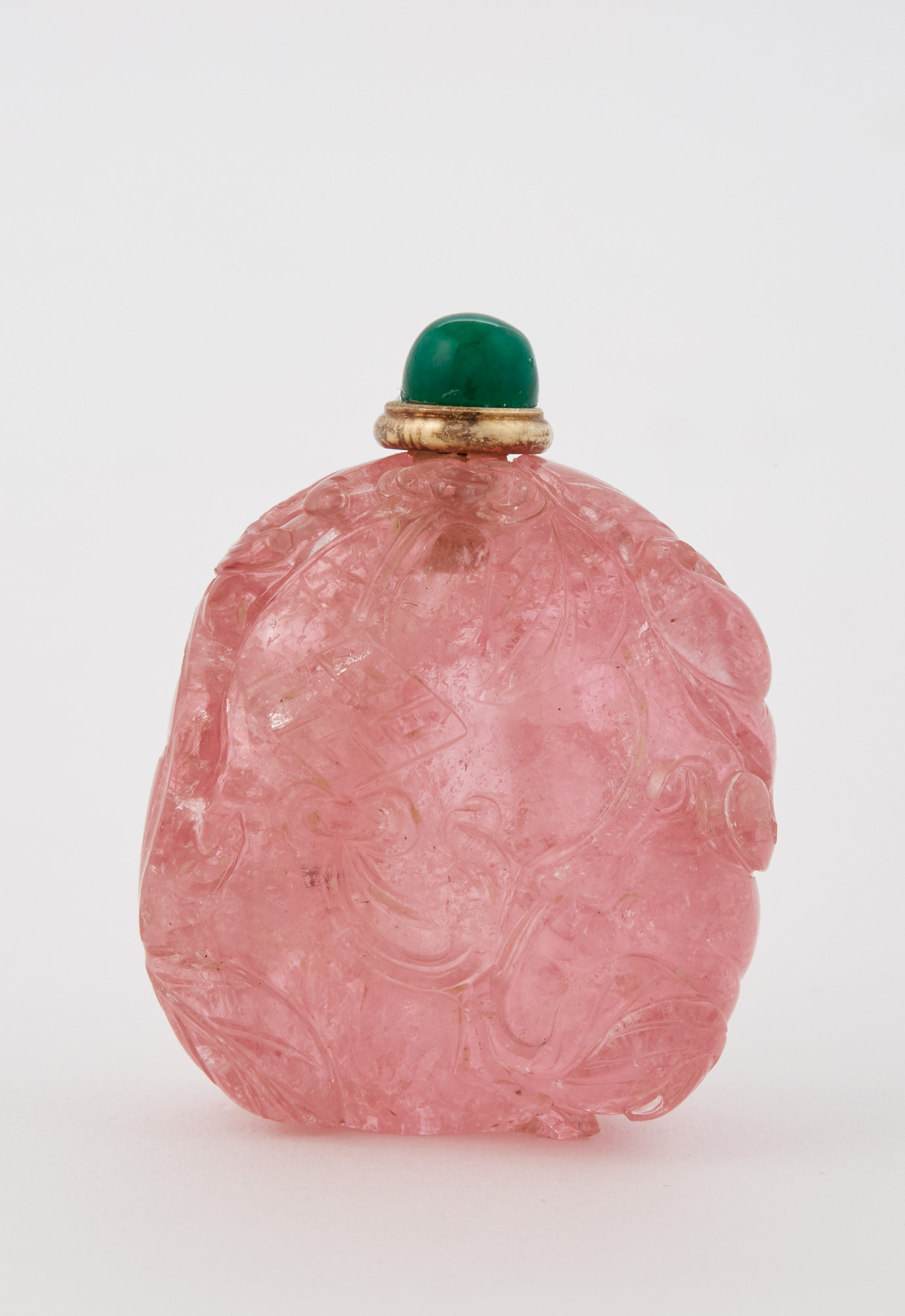 Lot image - Chinese Pink Tourmaline Snuff Bottle
