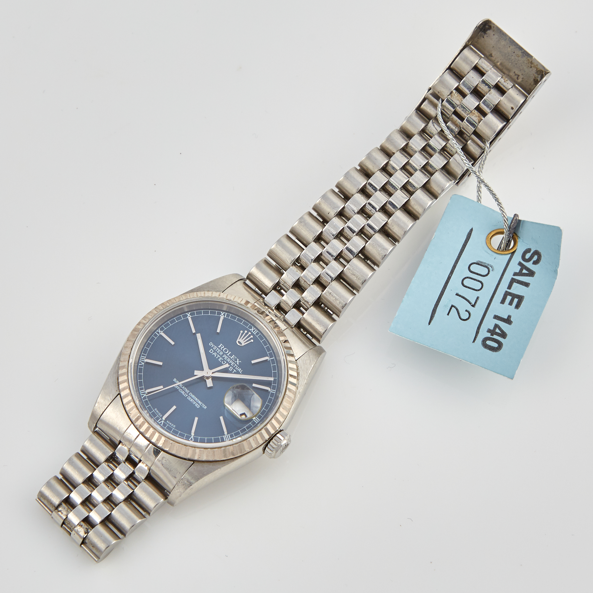 Lot image - Mans Gold and Metal Bracelet Watch, 31 Jewels, Rolex, 18K