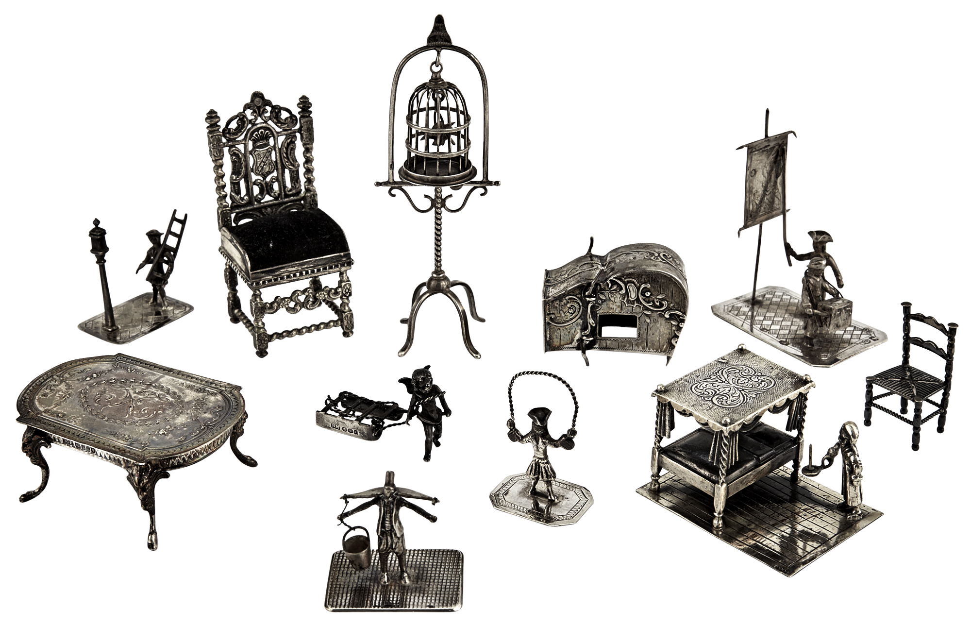 Lot image - Group of Continental Silver Miniatures