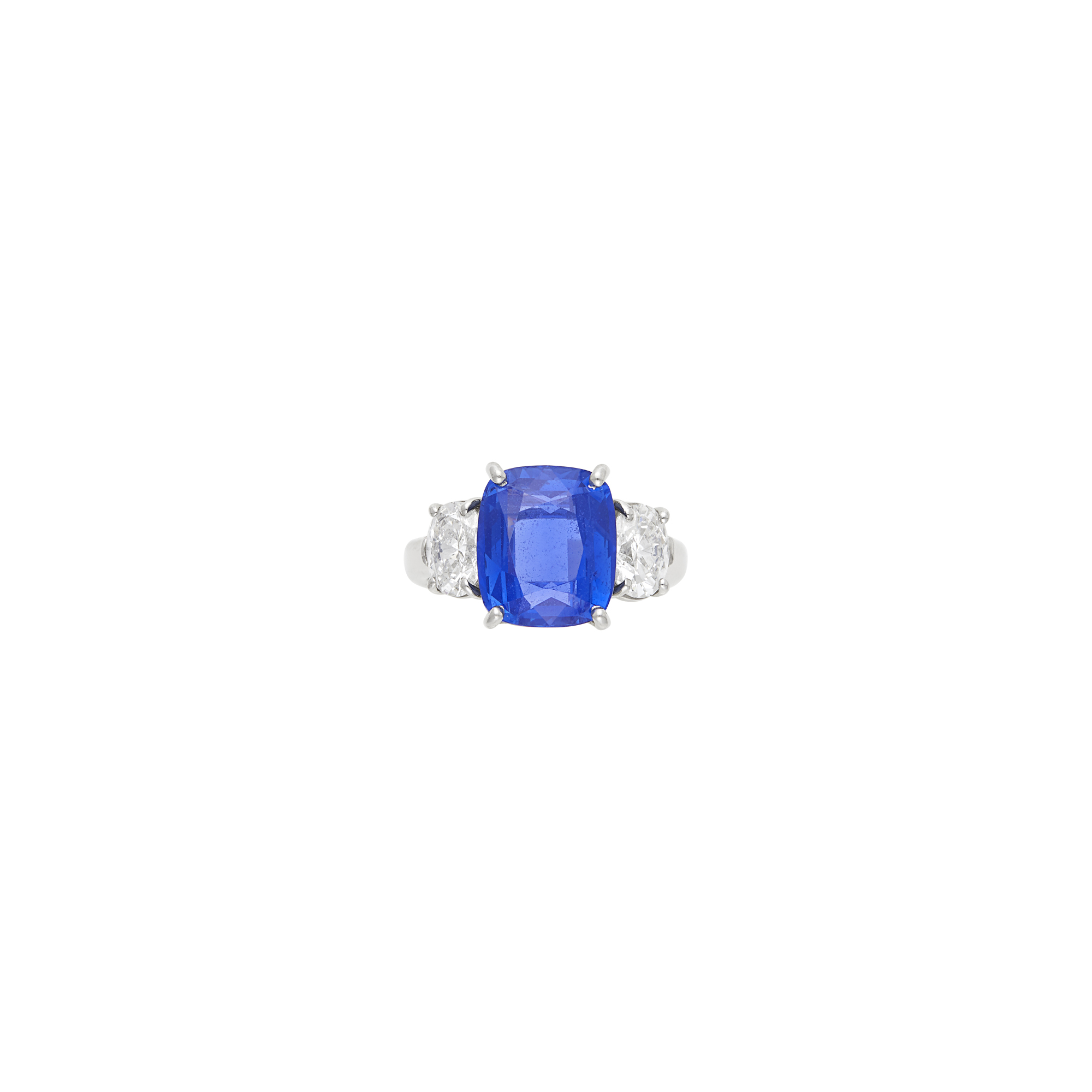 Lot image - Platinum, Sapphire and Diamond Ring