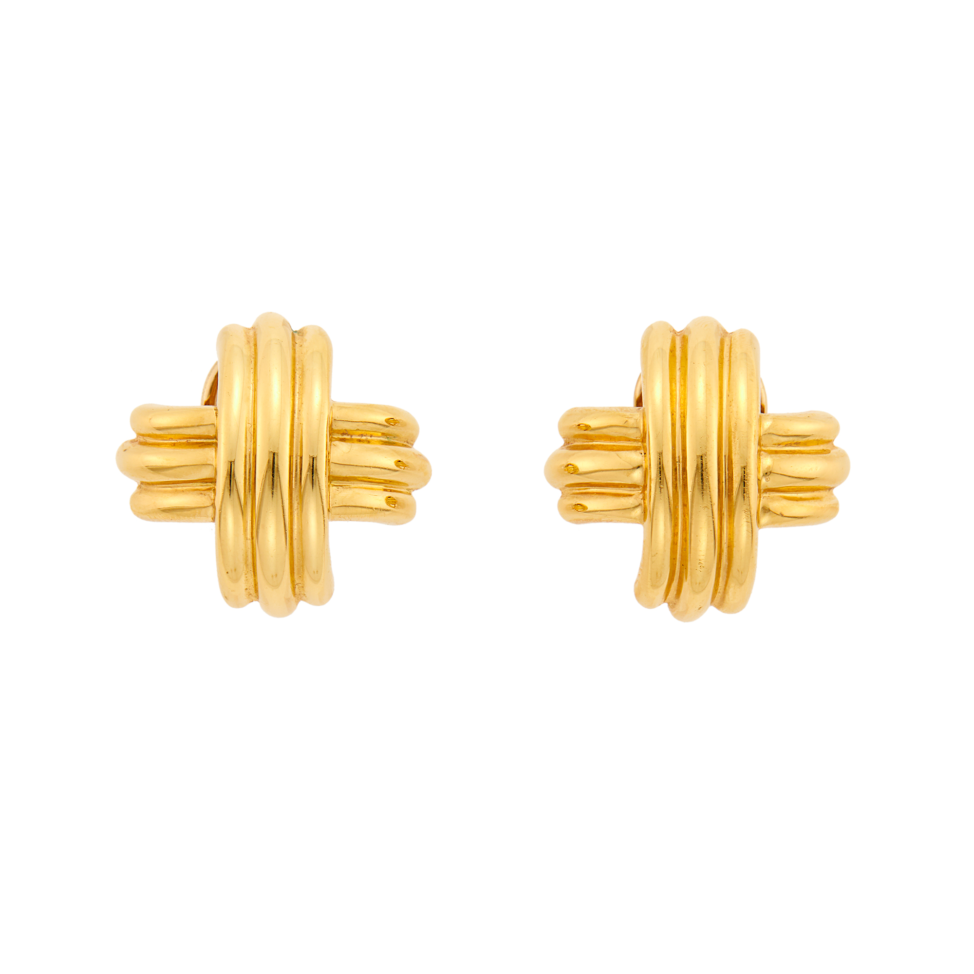 Lot image - Tiffany & Co. Pair of Gold X Earrings