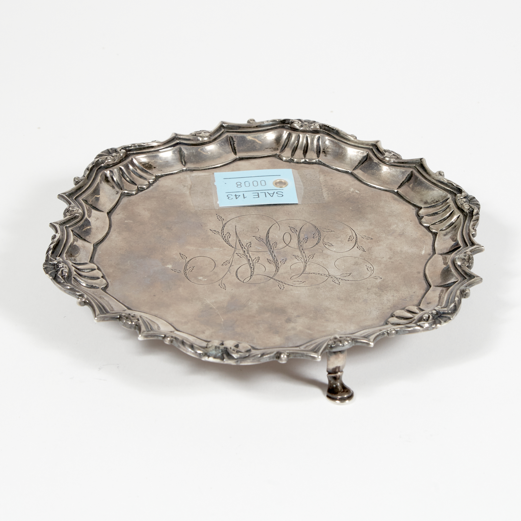 Lot image - Silver Tray, 10 ozs., damaged