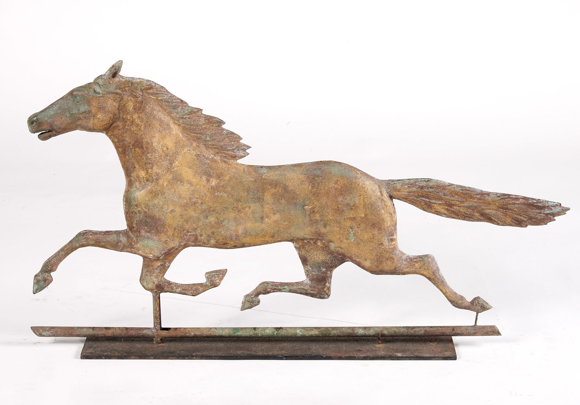 Lot image - Gilt Copper and Zinc Running Horse Weathervane