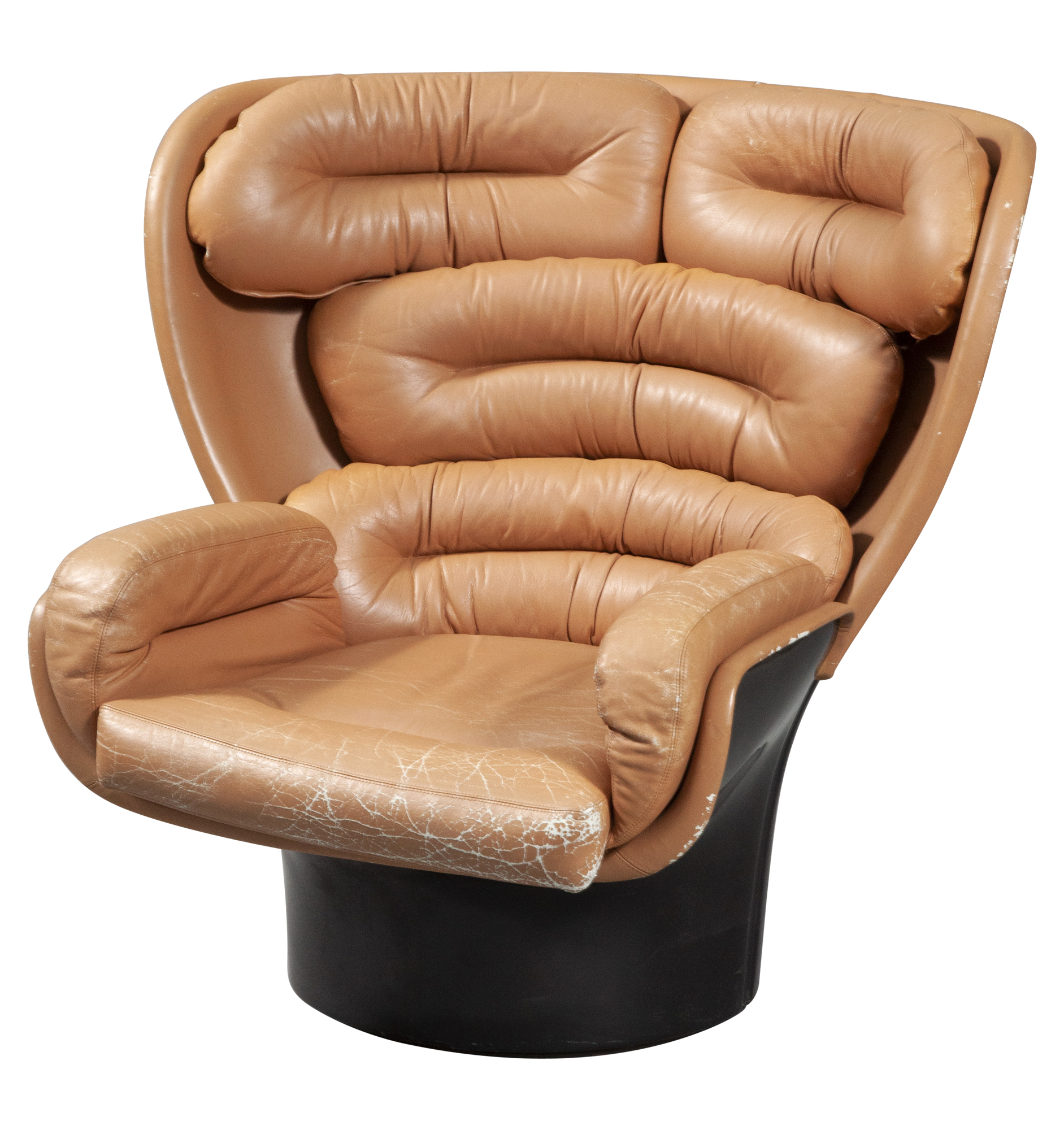 Lot image - Joe Colombo Leather Upholstered Fiberglass Elda