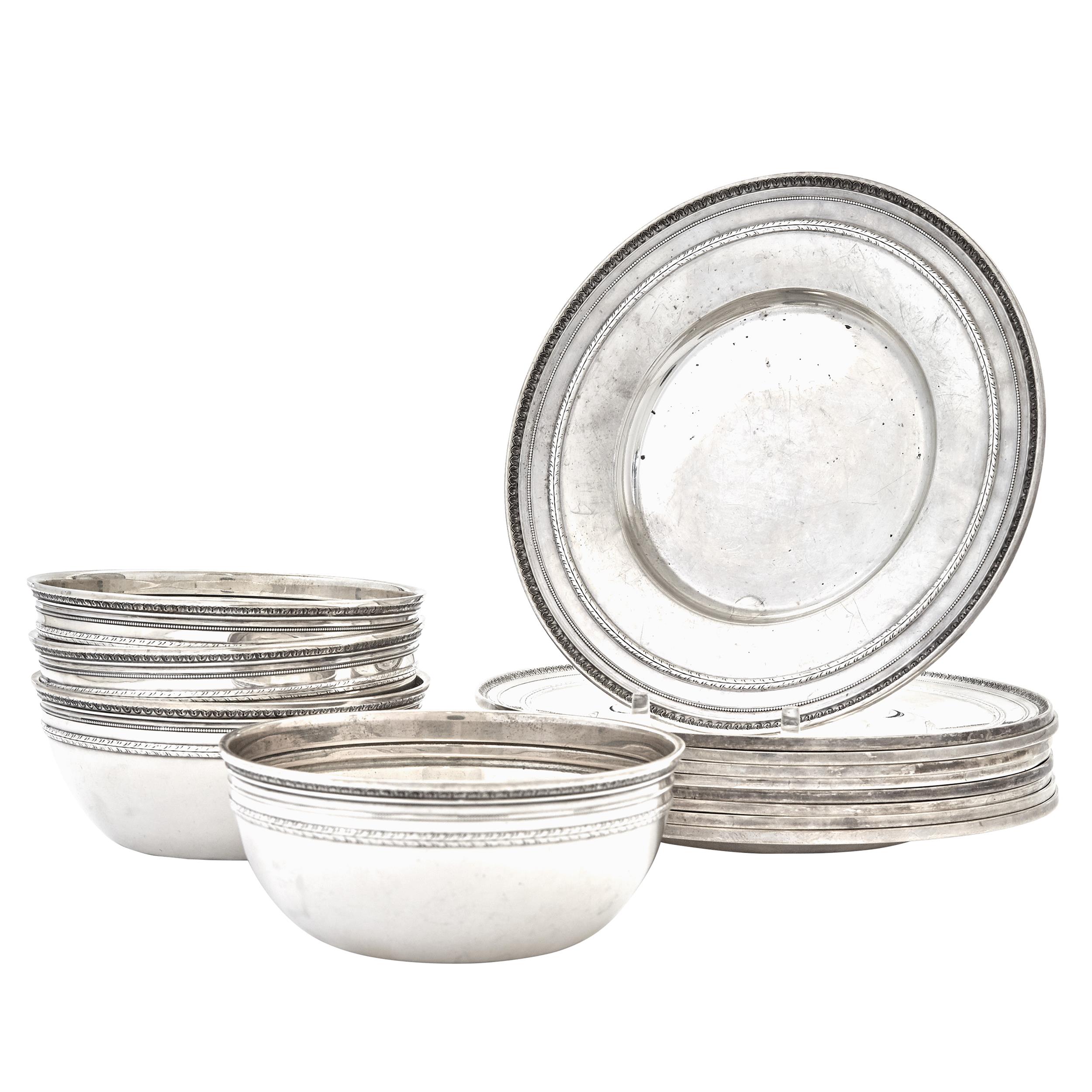 Lot image - Set of Nine Gorham Sterling Silver Edgeworth