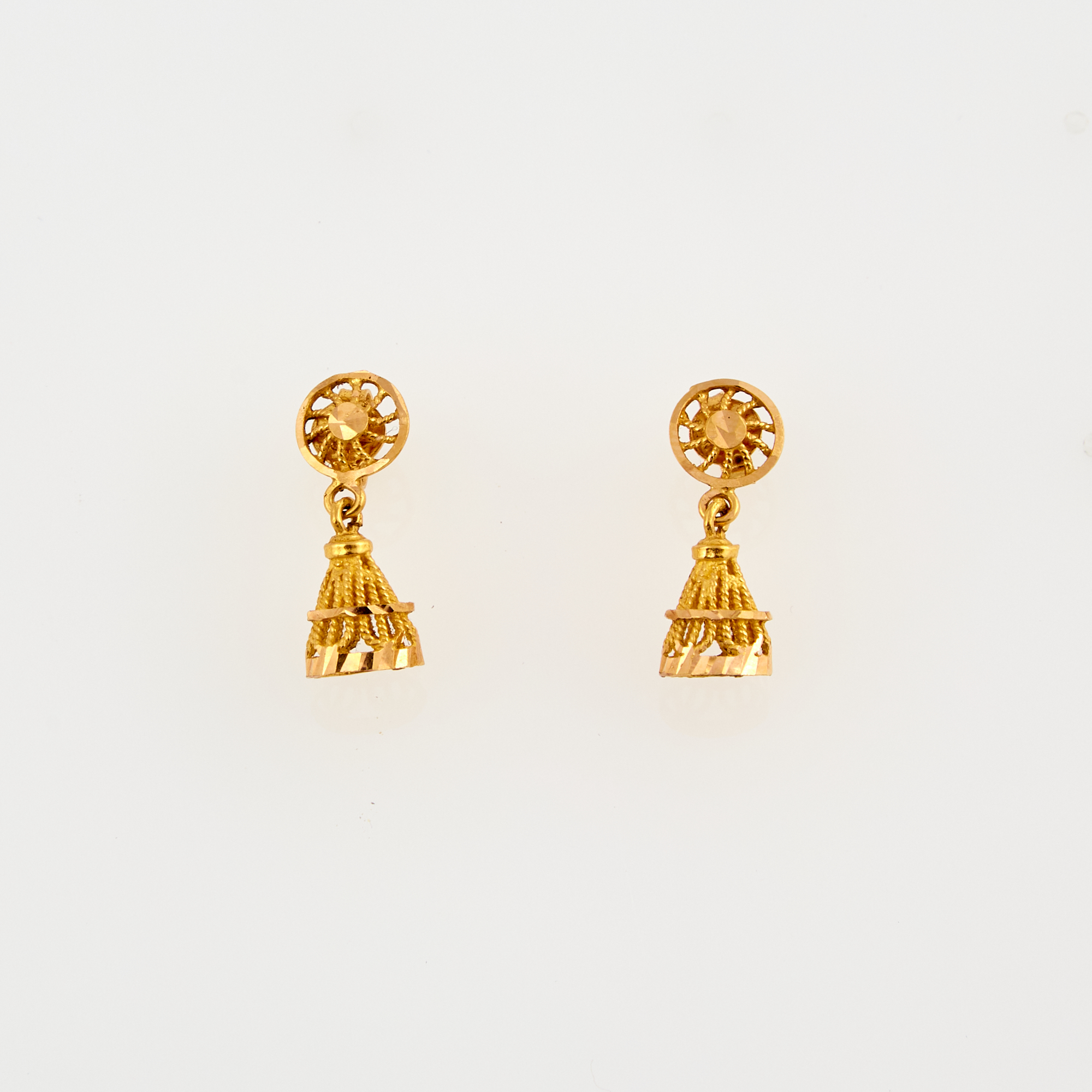 Lot image - Two Gold Earrings, 22K 2 dwt.