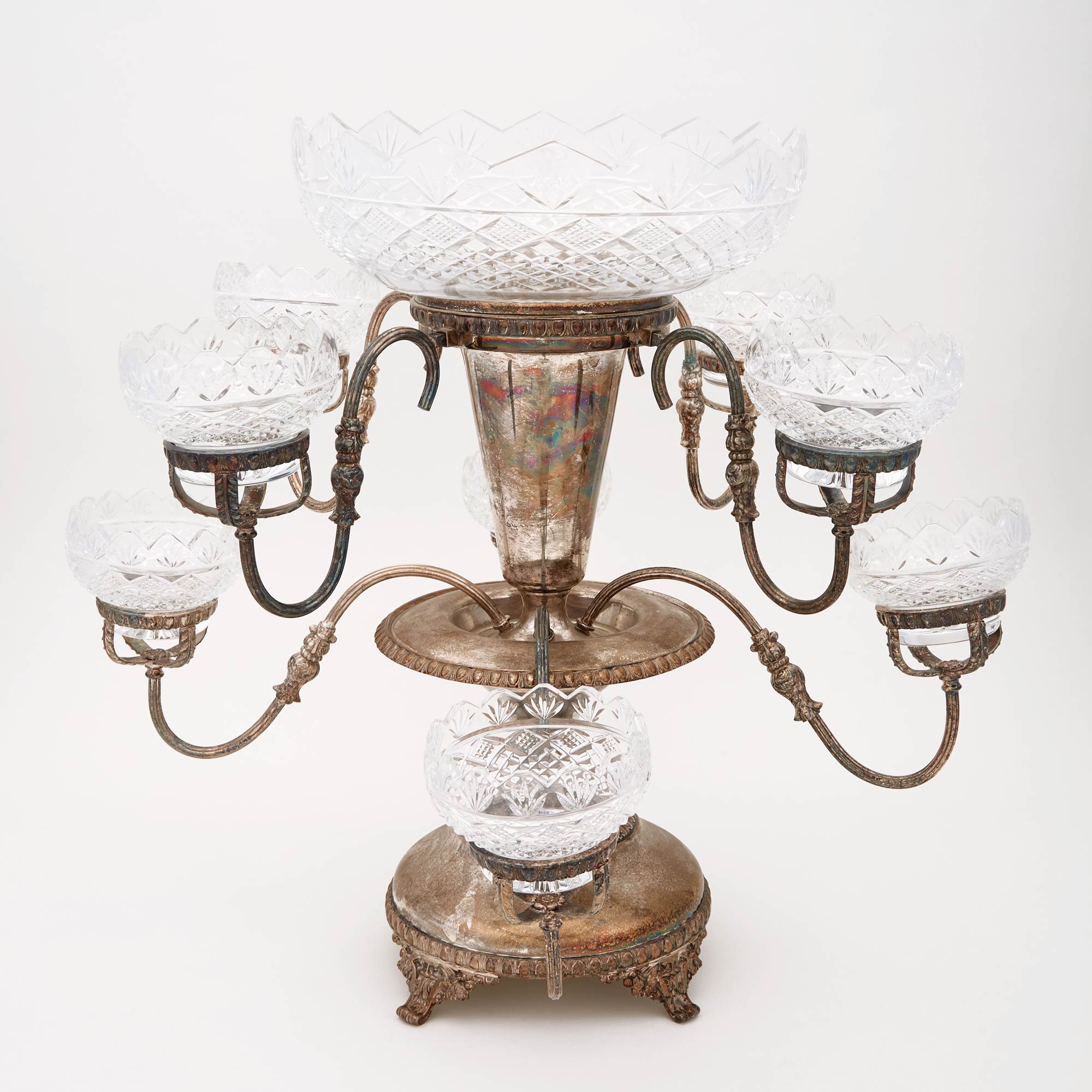 Lot image - Regency Style Silver Plated Centerpiece Epergne