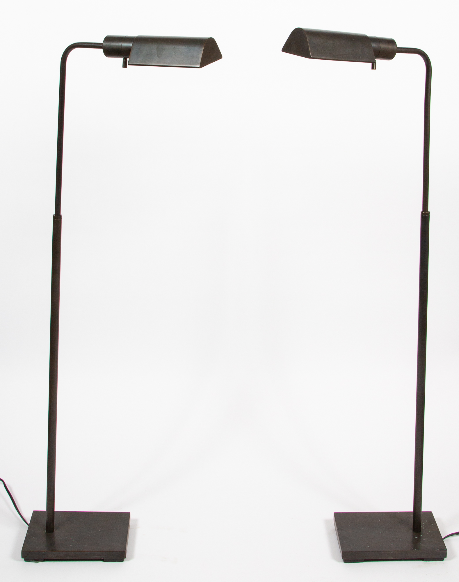 Lot image - Pair of Patinated Metal Cedric Hartman Style Floor Lamps