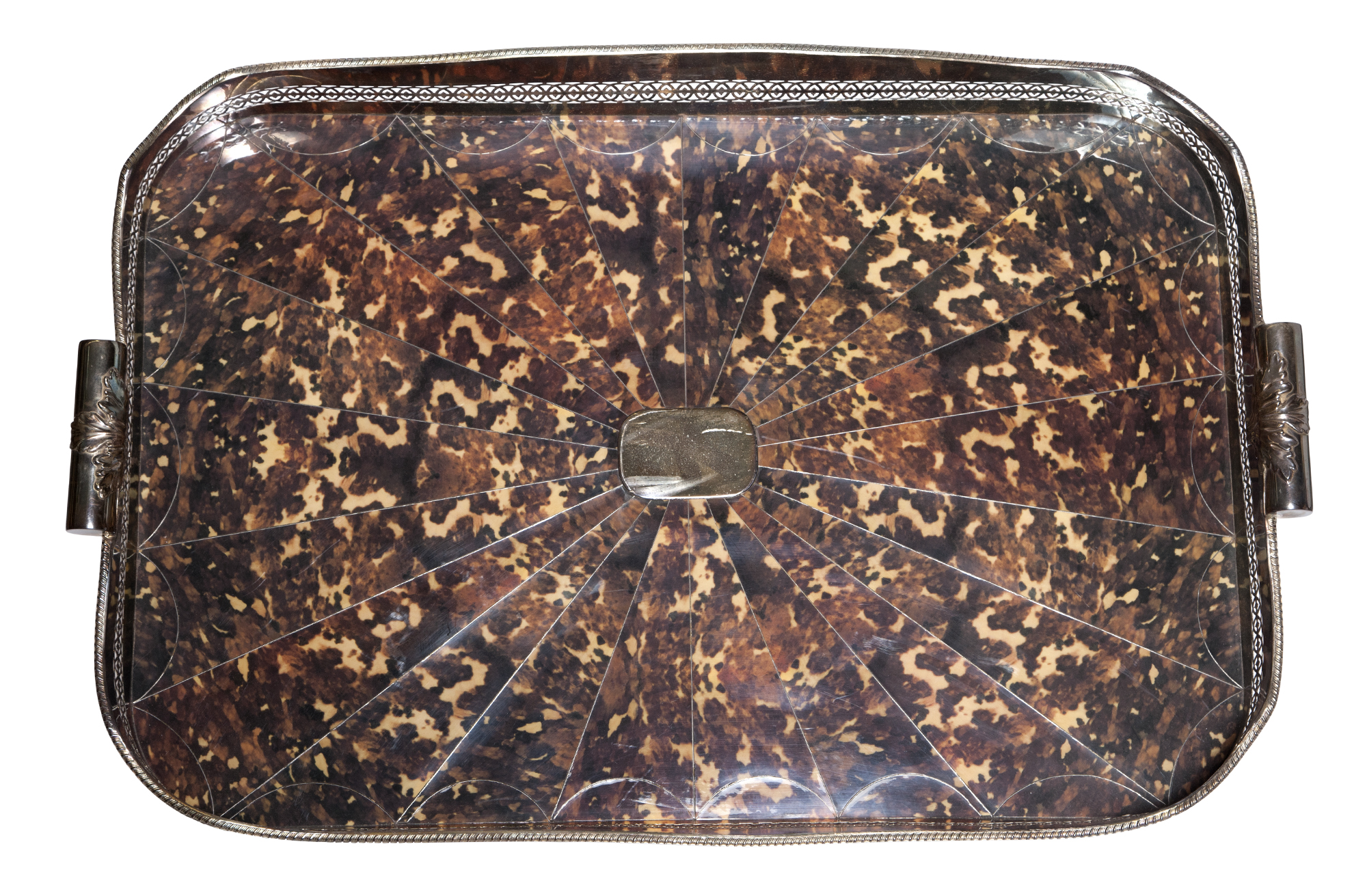 Lot image - Silver Plated Faux Tortoiseshell Gallery Tray