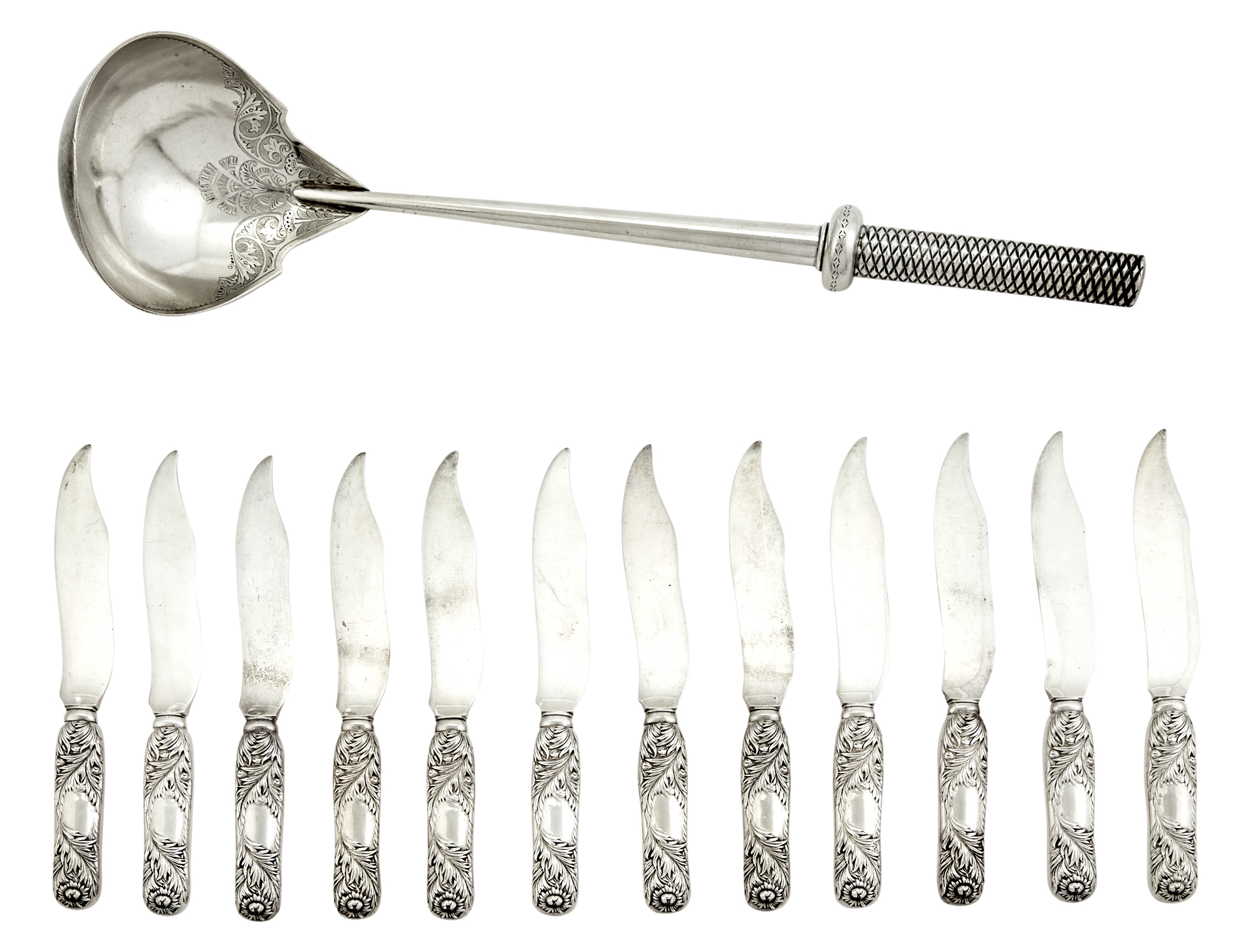 Lot image - Set of Twelve Tiffany & Co. Sterling Silver Chrysanthemum