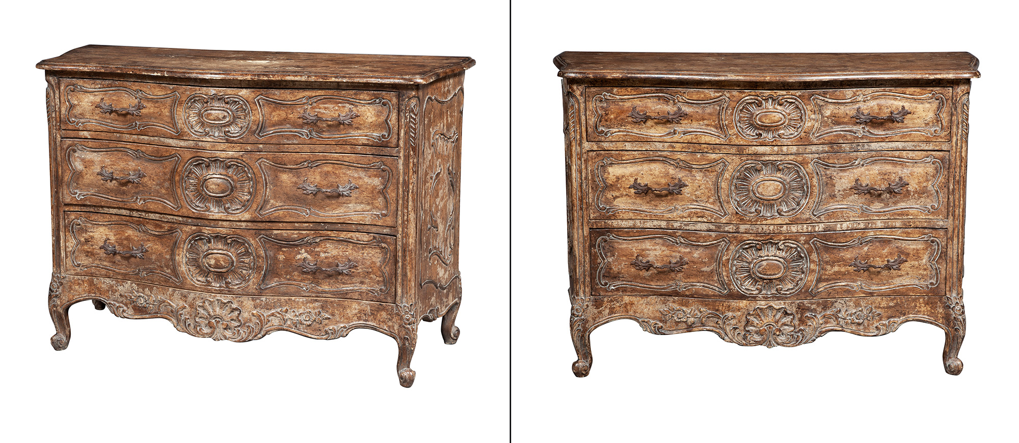 Lot image - Pair of Rococo Style Painted Commodes