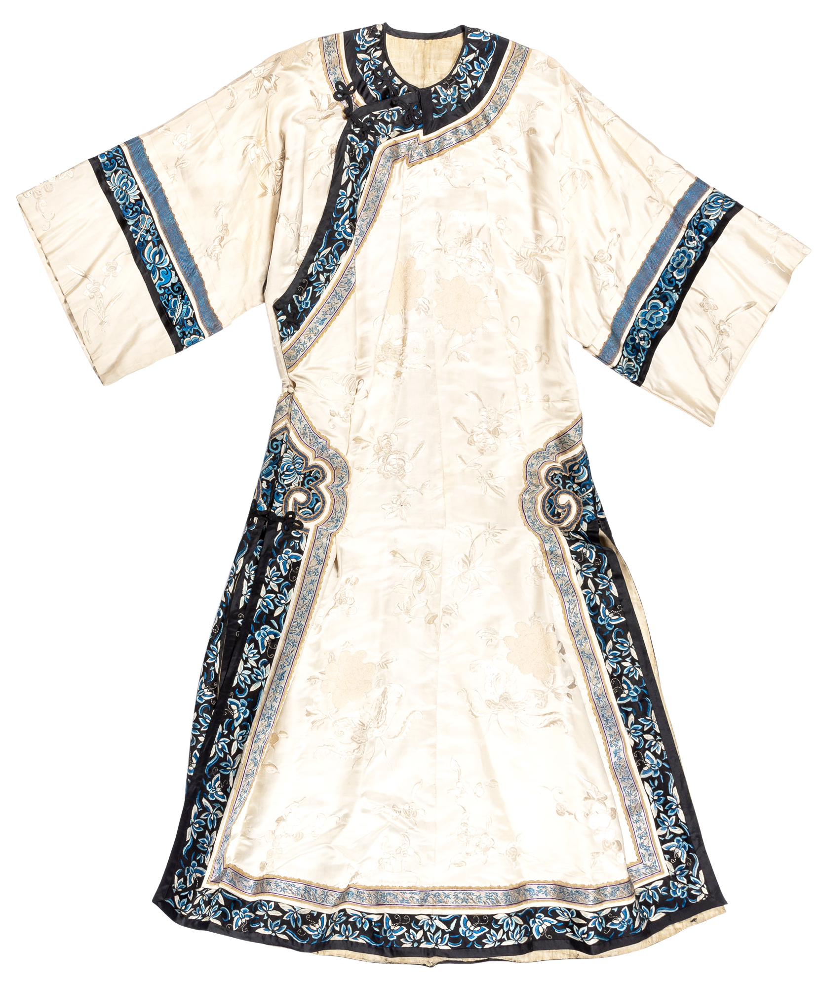 Lot image - A Chinese Embroidered Silk Robe