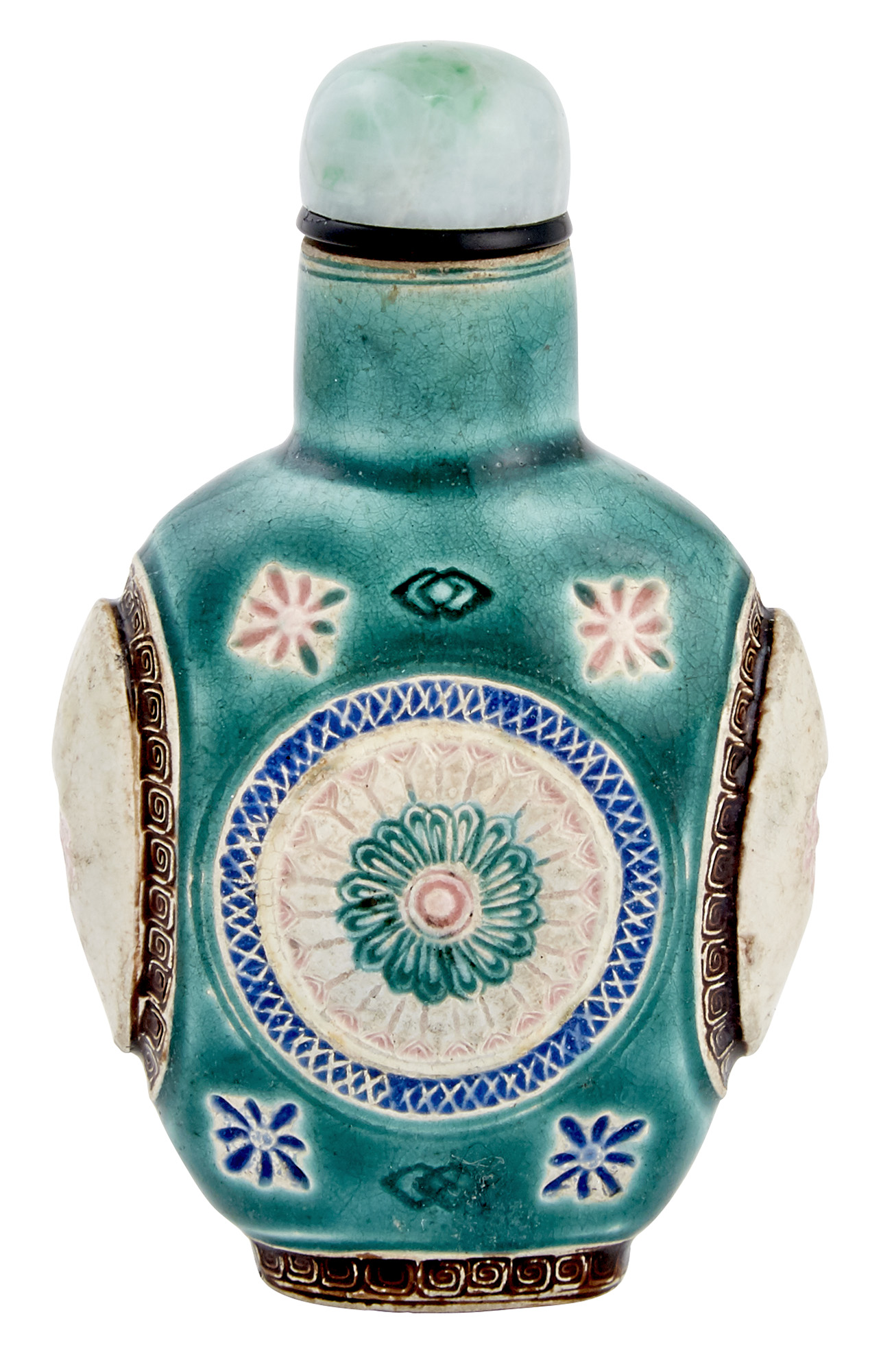 Lot image - Chinese Glazed Biscuit Porcelain Snuff Bottle