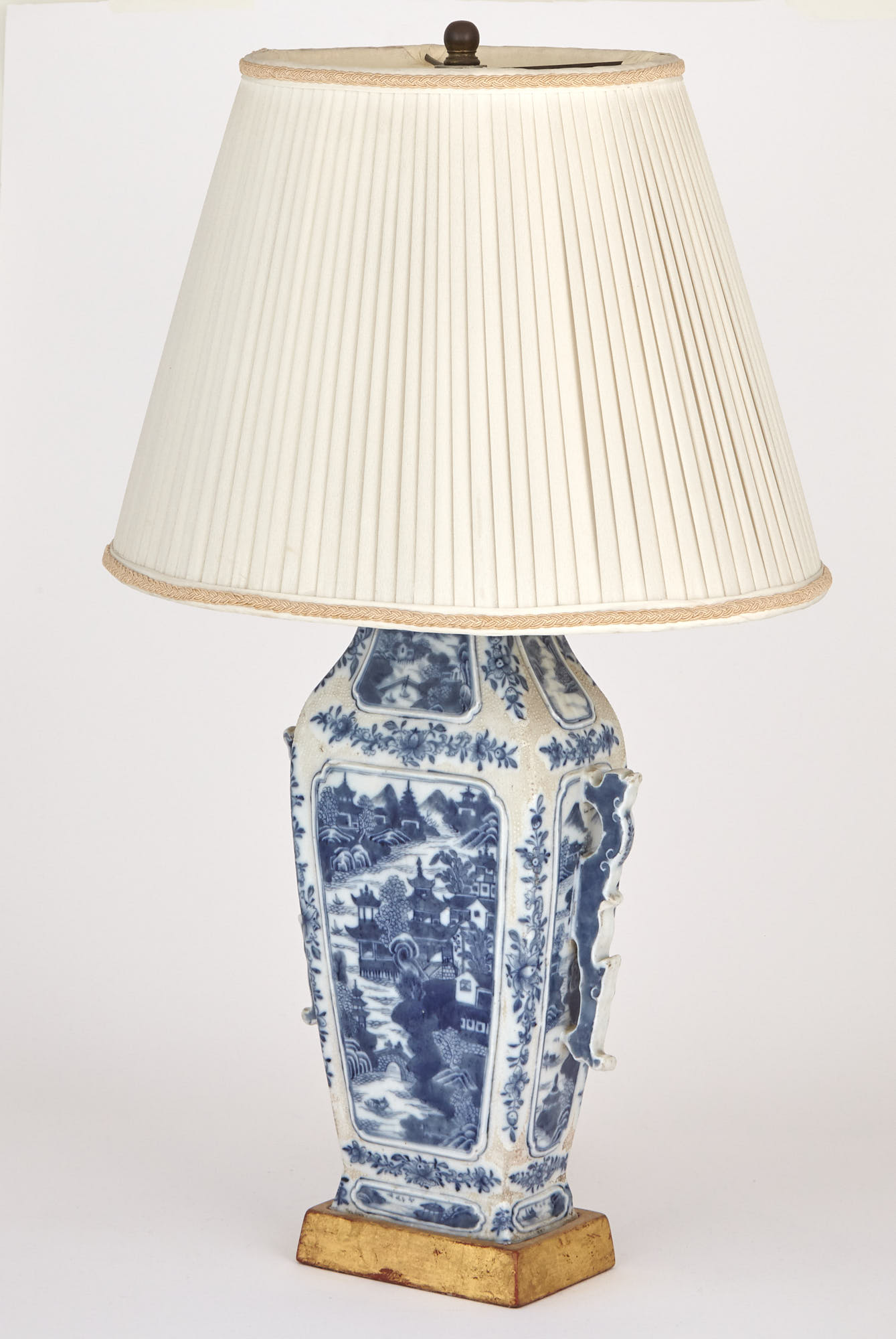Lot image - Chinese Blue and White Porcelain Vase Mounted as a Lamp