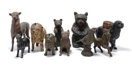 Lot image - Group of Ten Cast Iron Animal-Form Still Banks