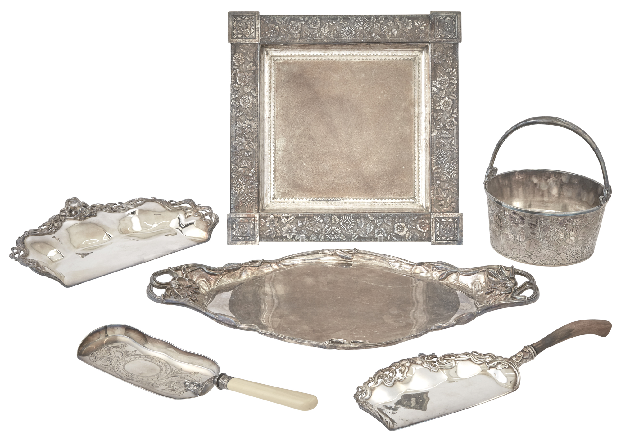 Lot image - Group of Silver Plated Table Articles