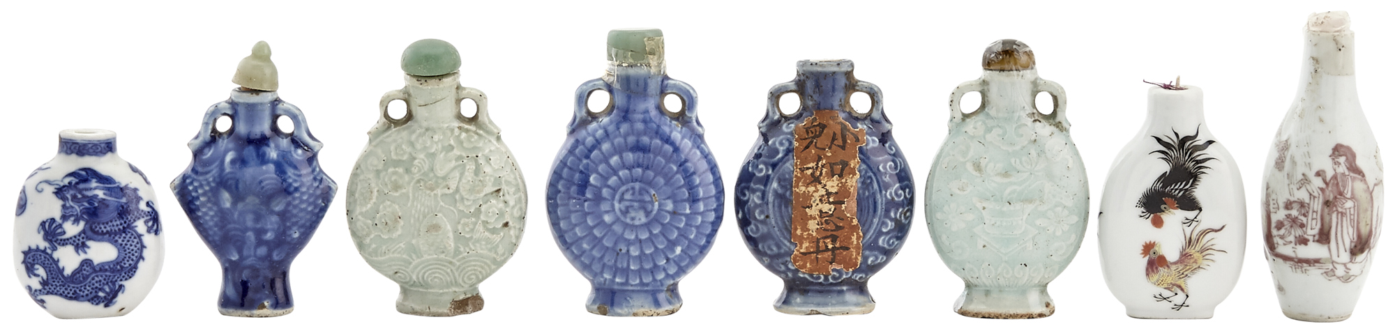 Lot image - Eight Chinese Porcelain Snuff Bottles