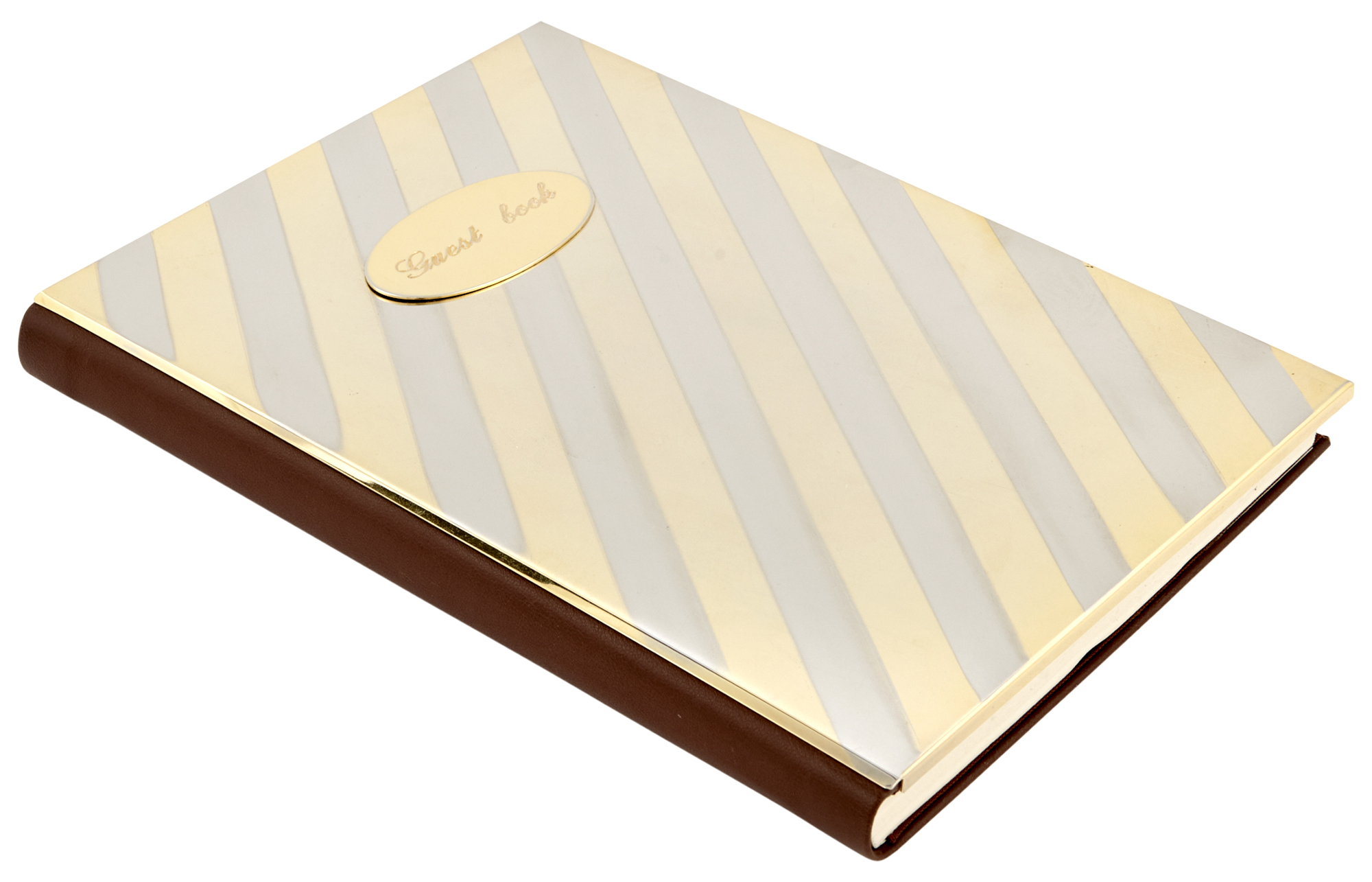 Lot image - Italian Parcel-Gilt Silver Plate Covered Guest Book