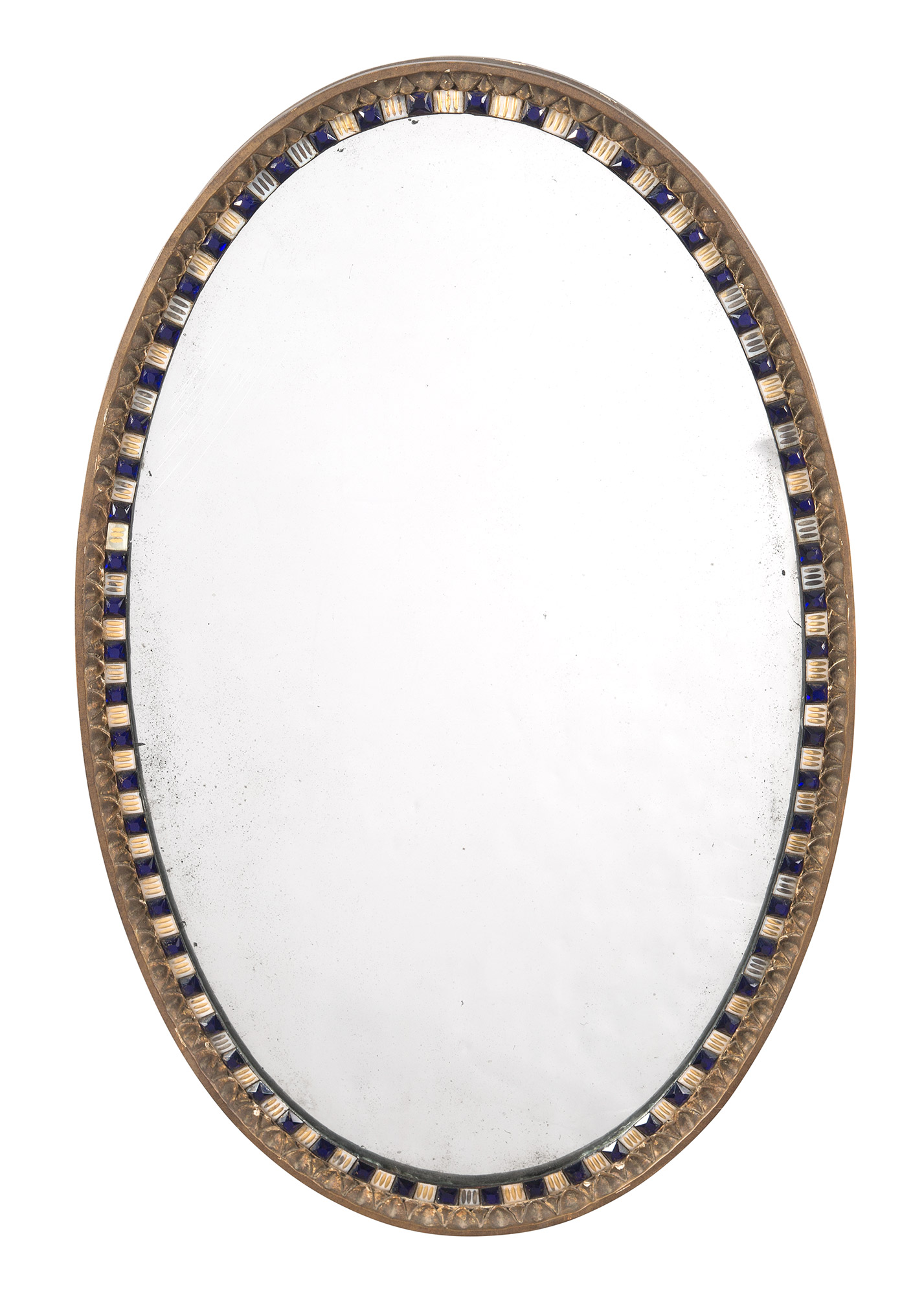 Lot image - Irish George III Style Giltwood and Blue Glass Mirror