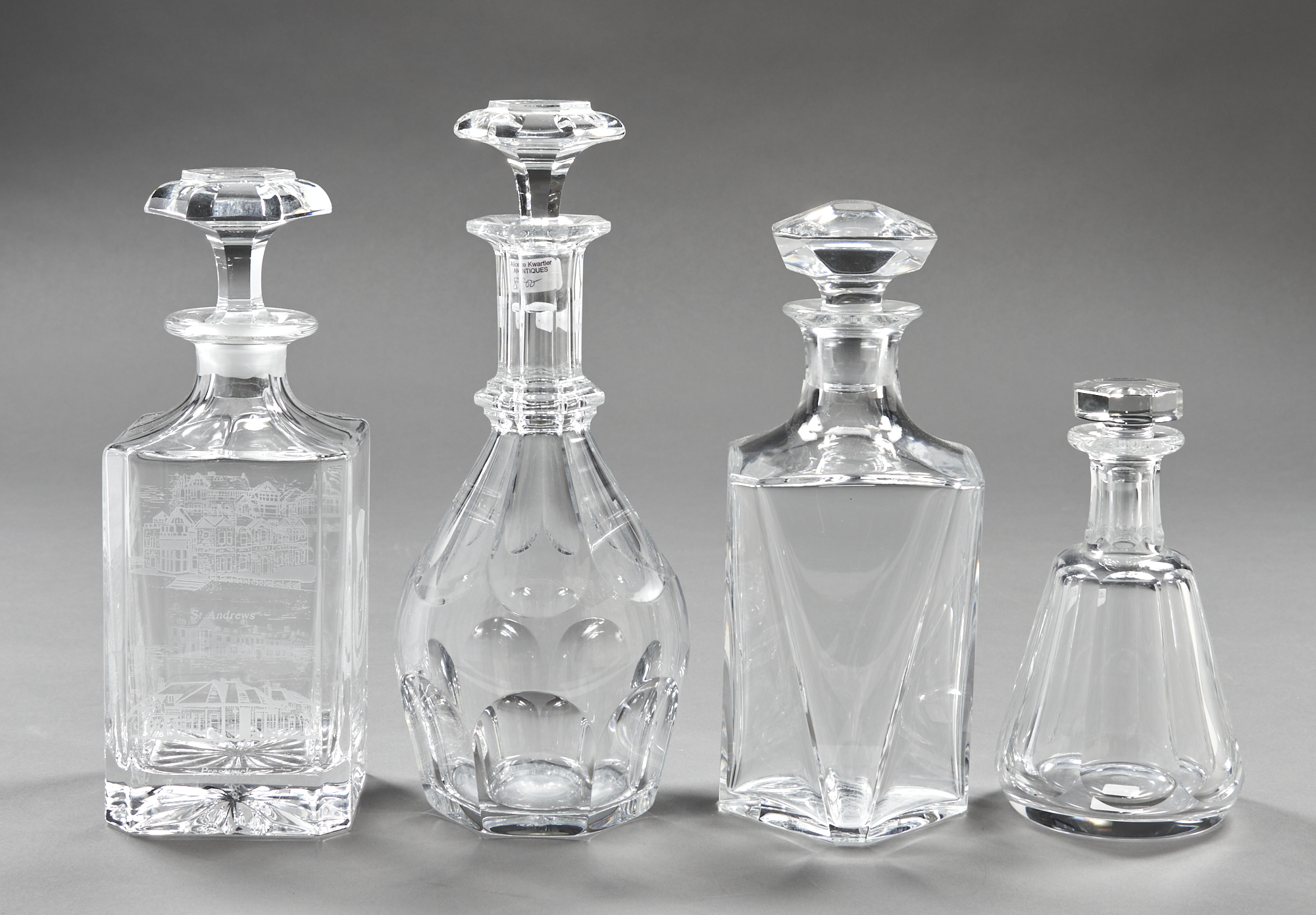 Lot image - Group of Three Baccarat Glass Decanters