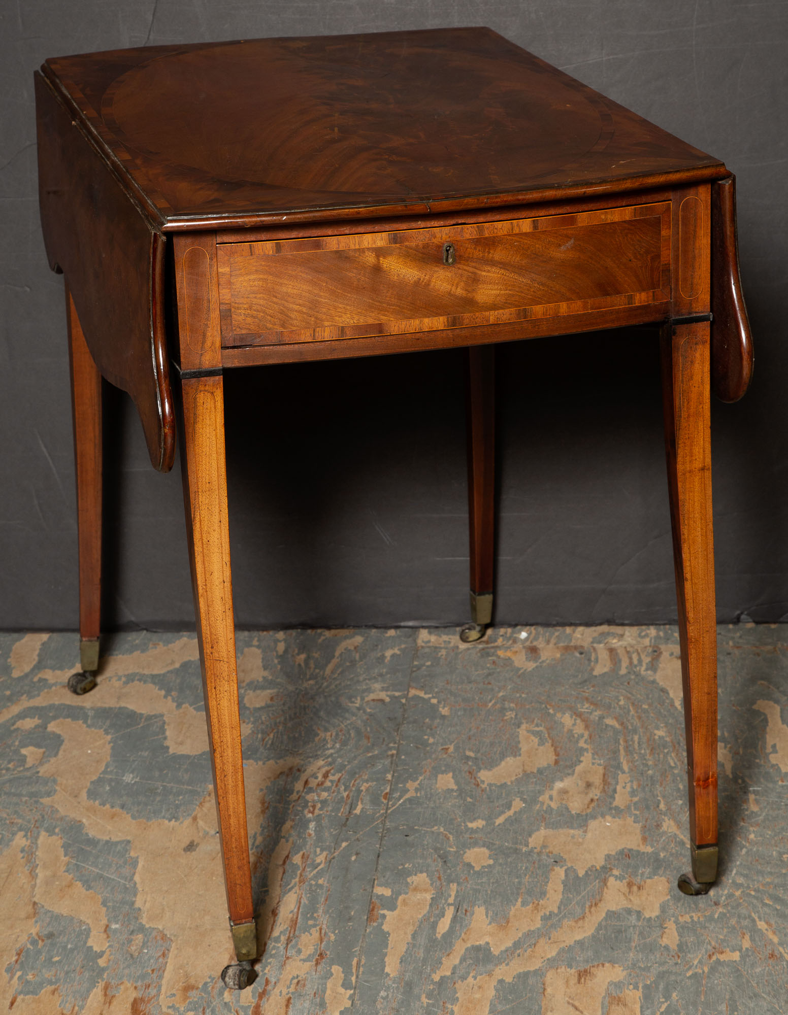 Lot image - George III Inlaid Mahogany Pembroke Table
