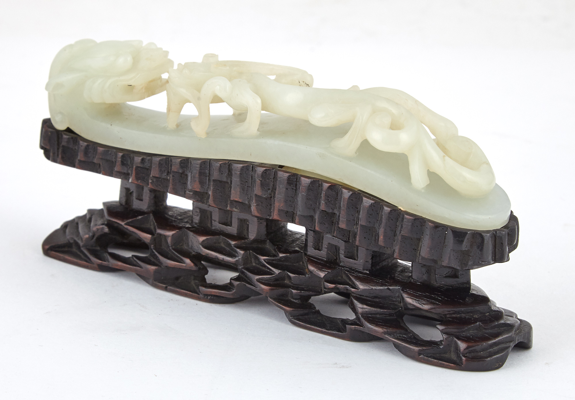 Lot image - A Chinese White Jade Belt Hook