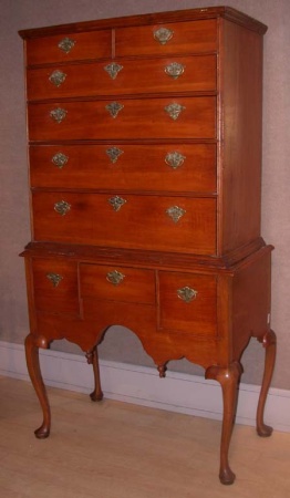 Lot image - Queen Anne Maple and Fruitwood High Chest