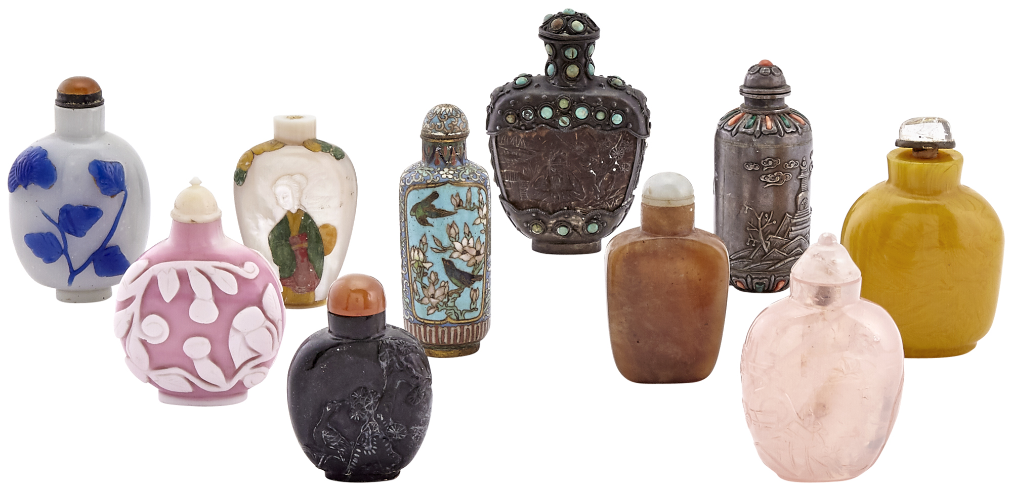 Lot image - Ten Chinese Snuff Bottles