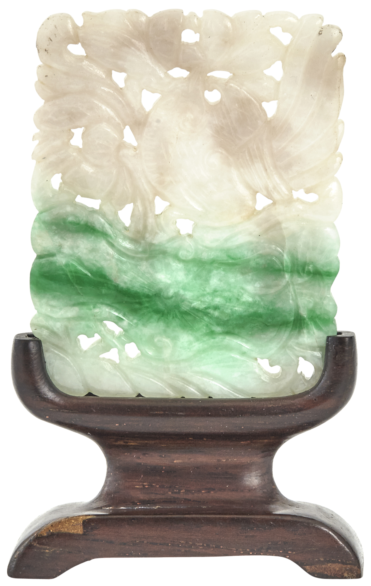 Lot image - A Chinese Jadeite Openwork Plaque