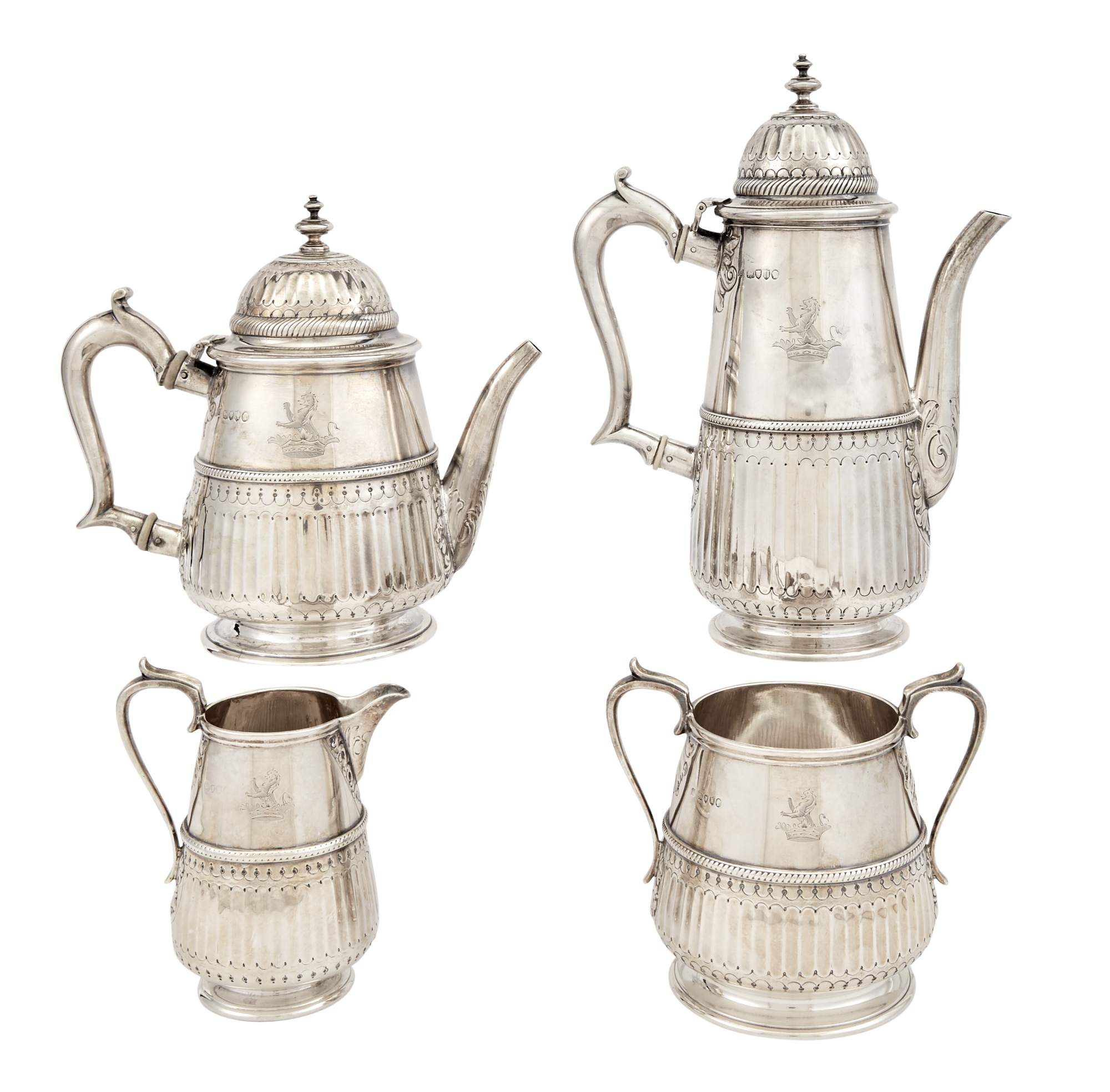 Lot image - Victorian Sterling Silver Tea and Coffee Service