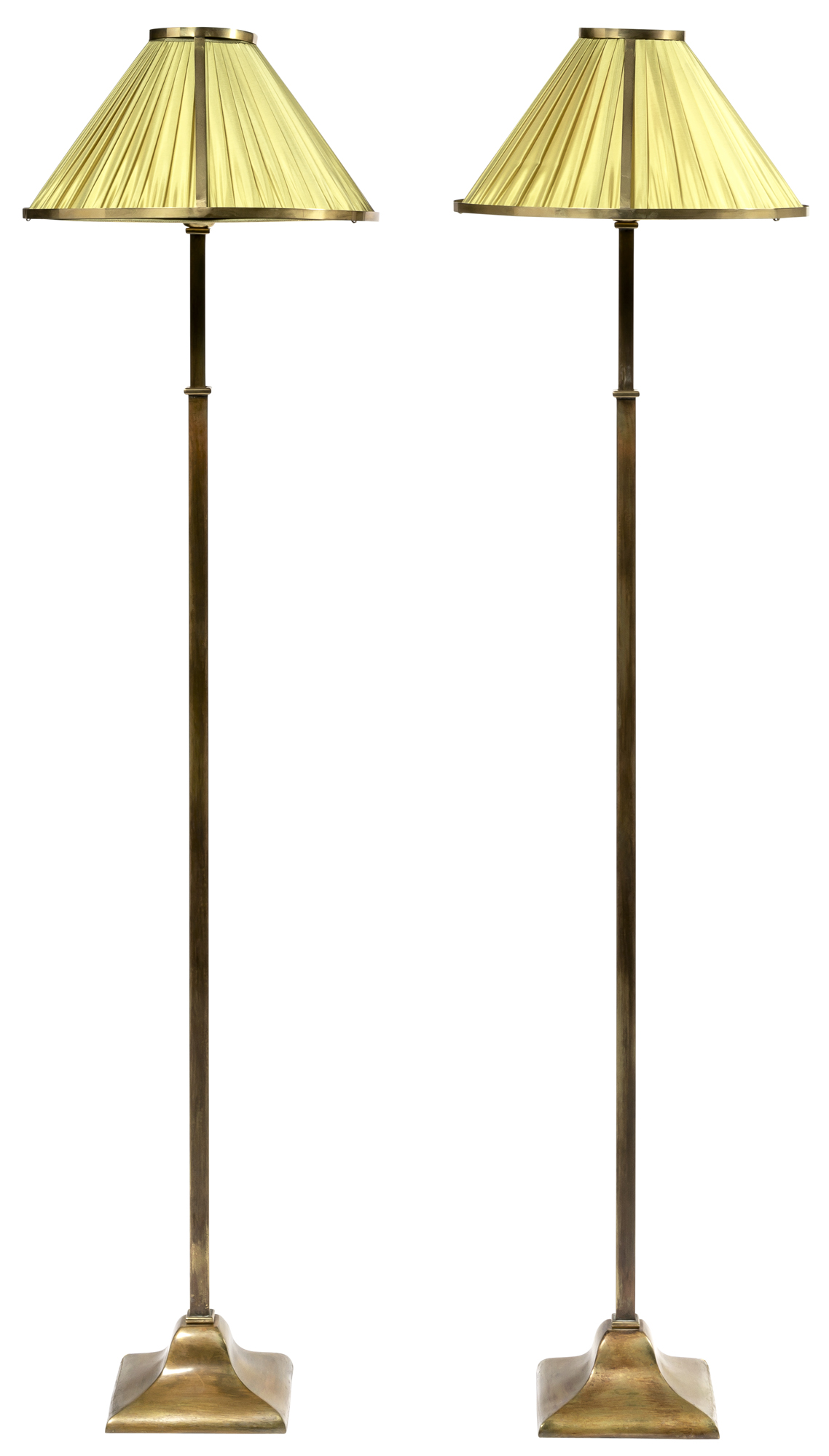 Lot image - Pair of French Bronze and Brass Floor Lamps by Galerie des Lampes