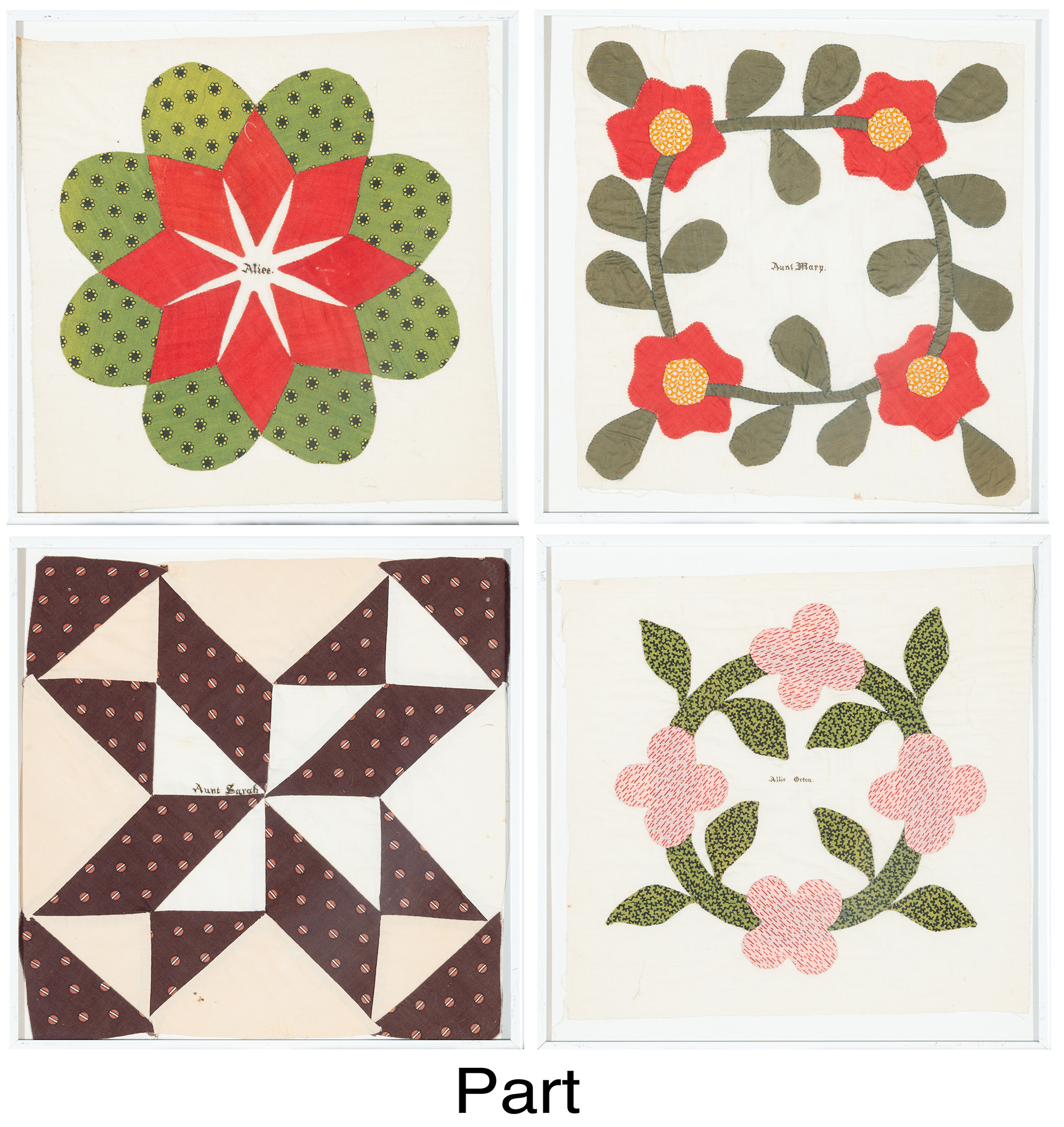 Lot image - Set of Twenty Framed Quilt Squares