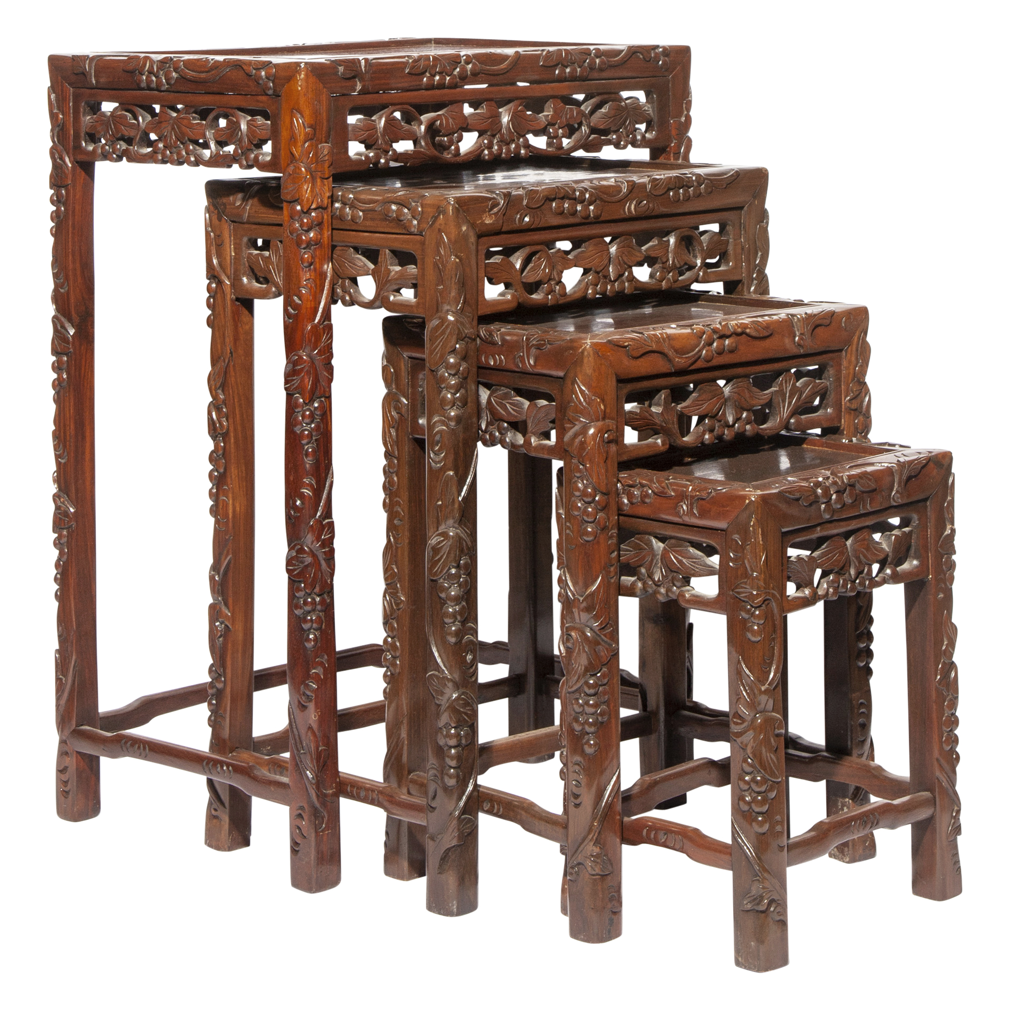 Lot image - A Set of Chinese Hardwood Nesting Tables