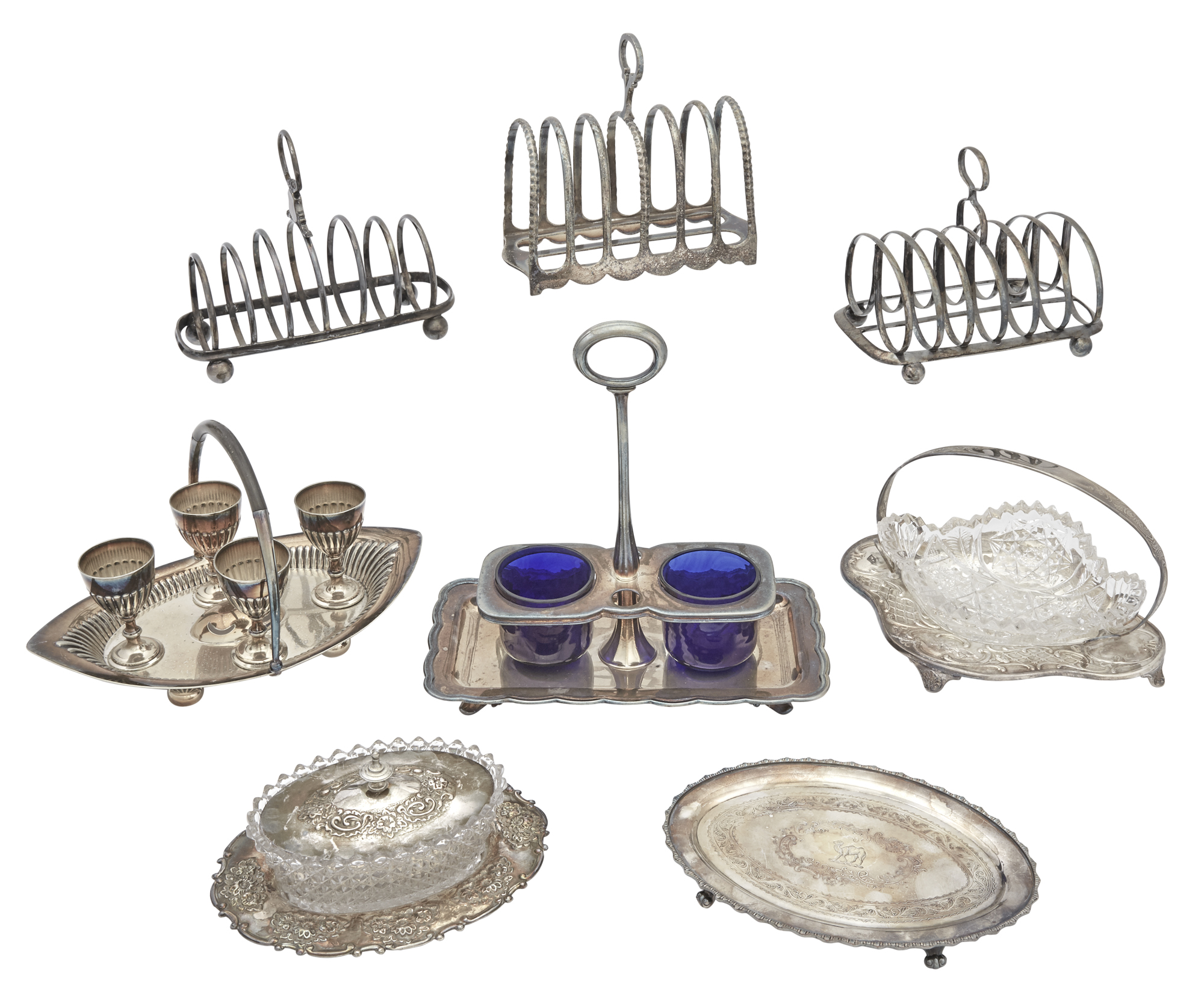 Lot image - Group of Silver Plated Table Articles