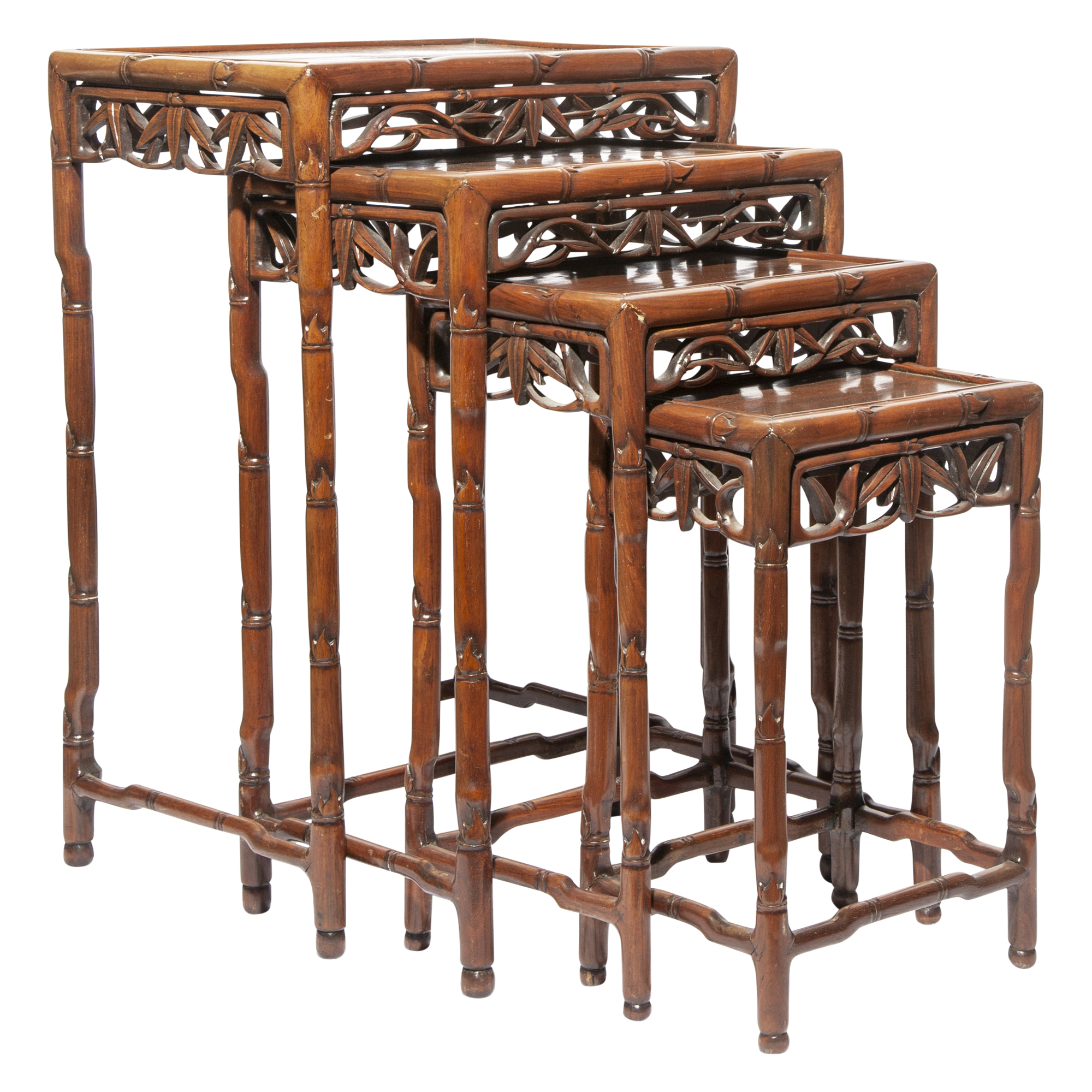 Lot image - A Set of Chinese Hardwood Nesting Tables